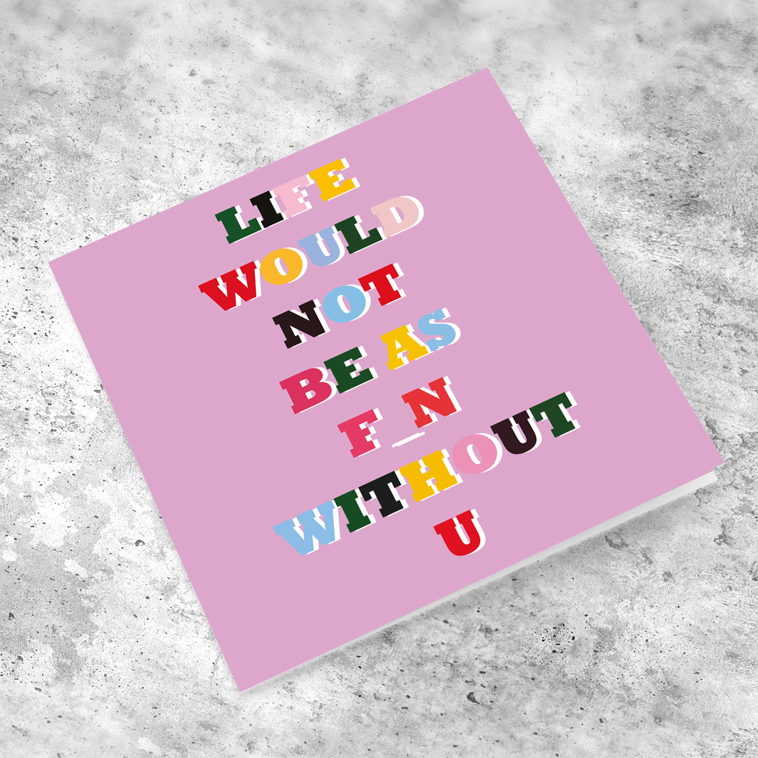 Colourful wording birthday card for girlfriend in English
