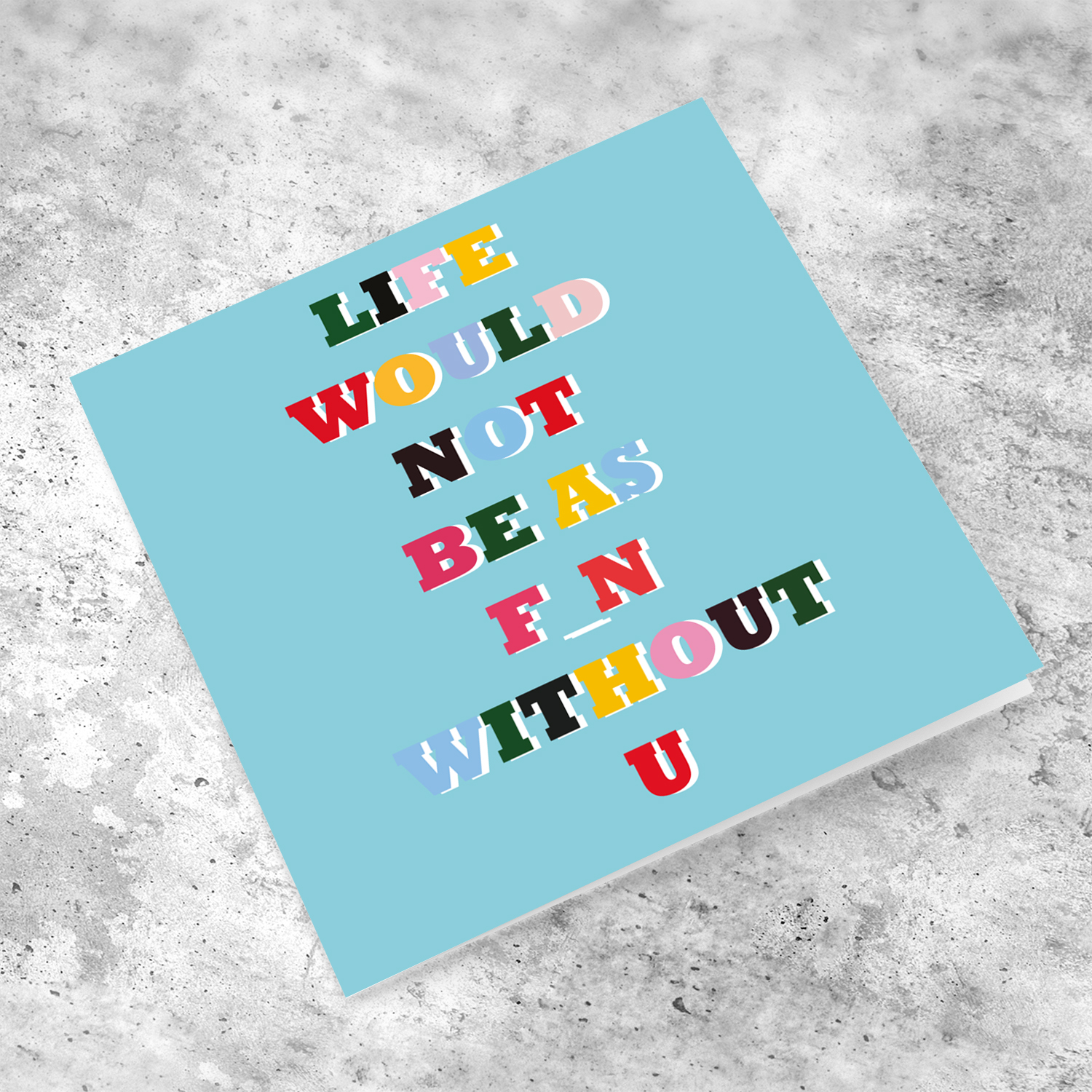 Colourful wording birthday card for boyfriend in English