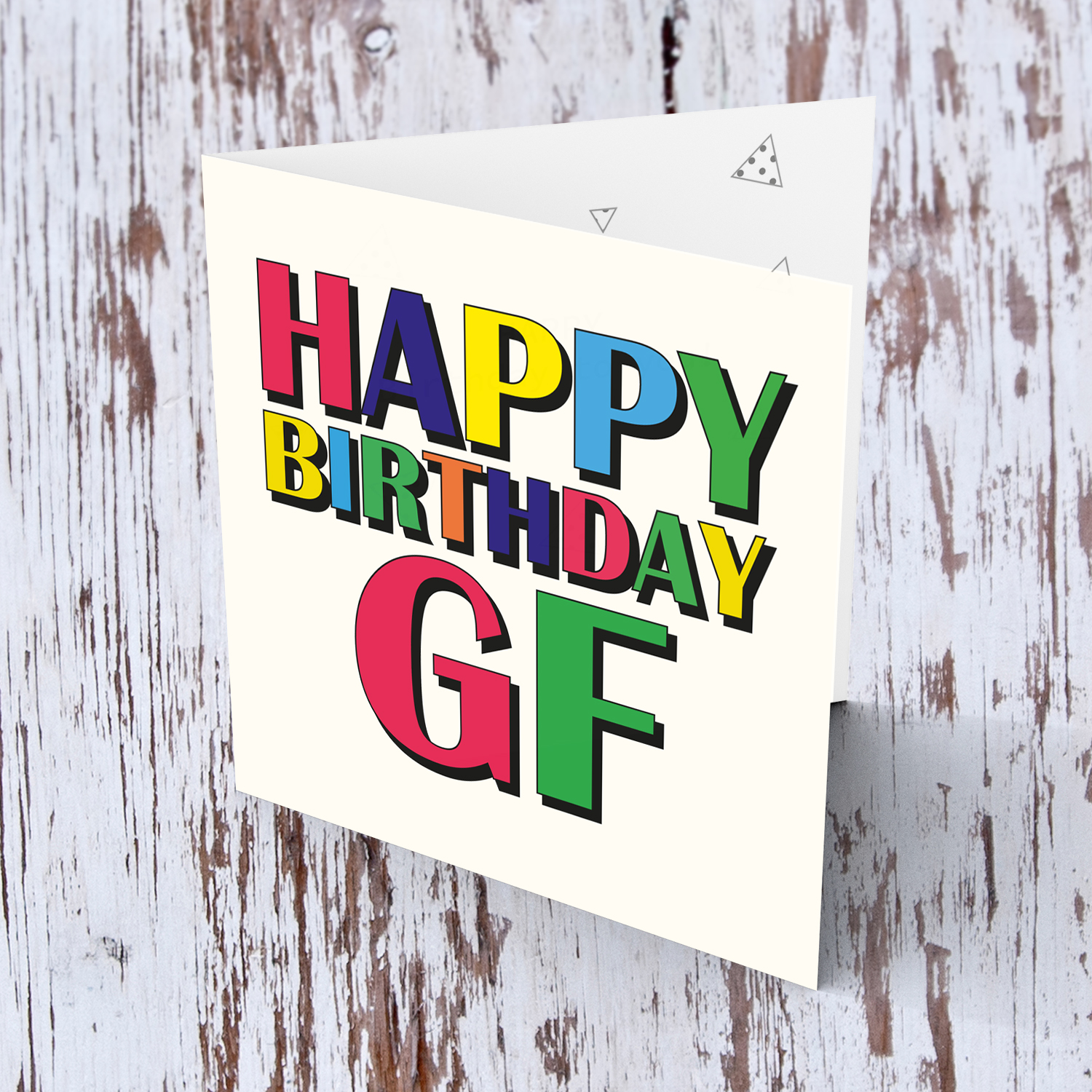 Colourful wording birthday card for girlfriend in English