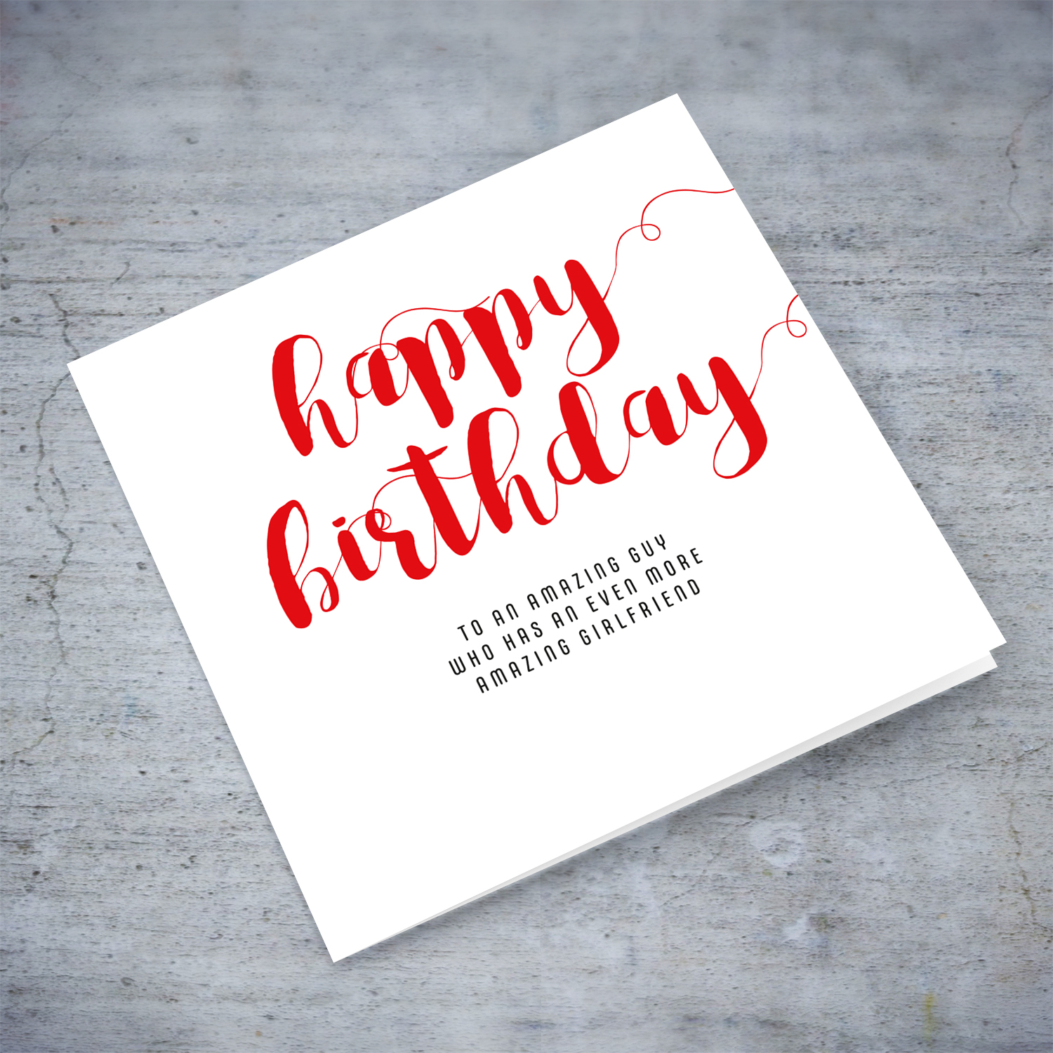 Funny minimalist birthday card for boyfriend in English