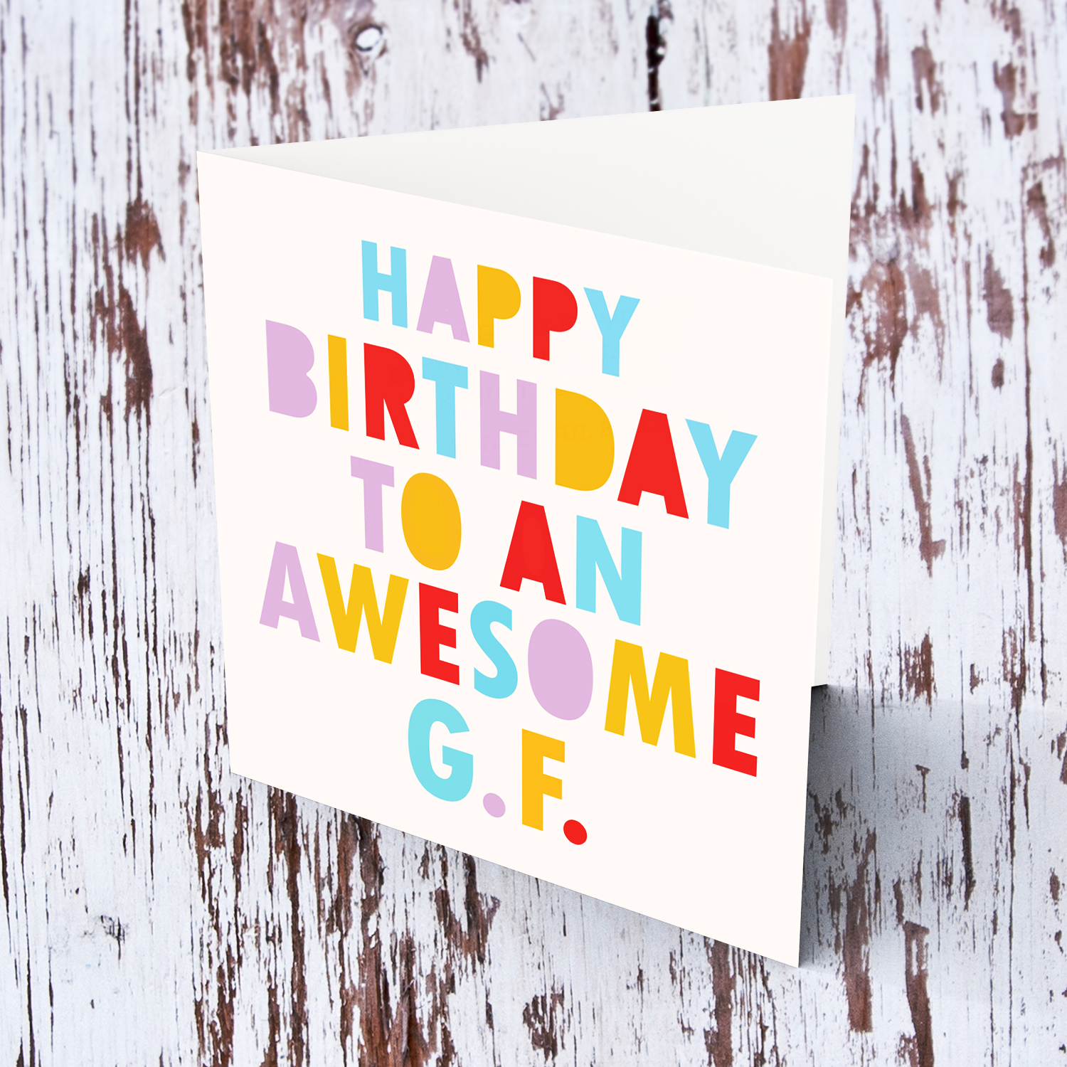Colourful and fun birthday card for girlfriend in English