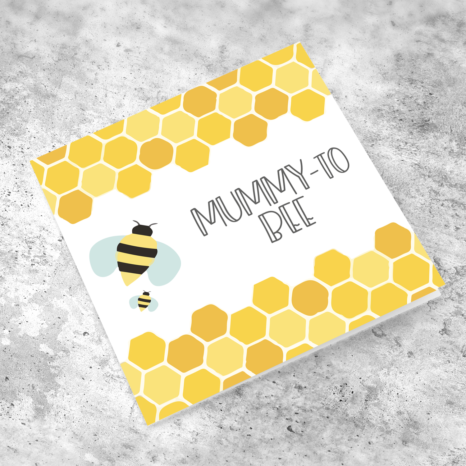 Beehive themed baby shower card to the mummy to be in English