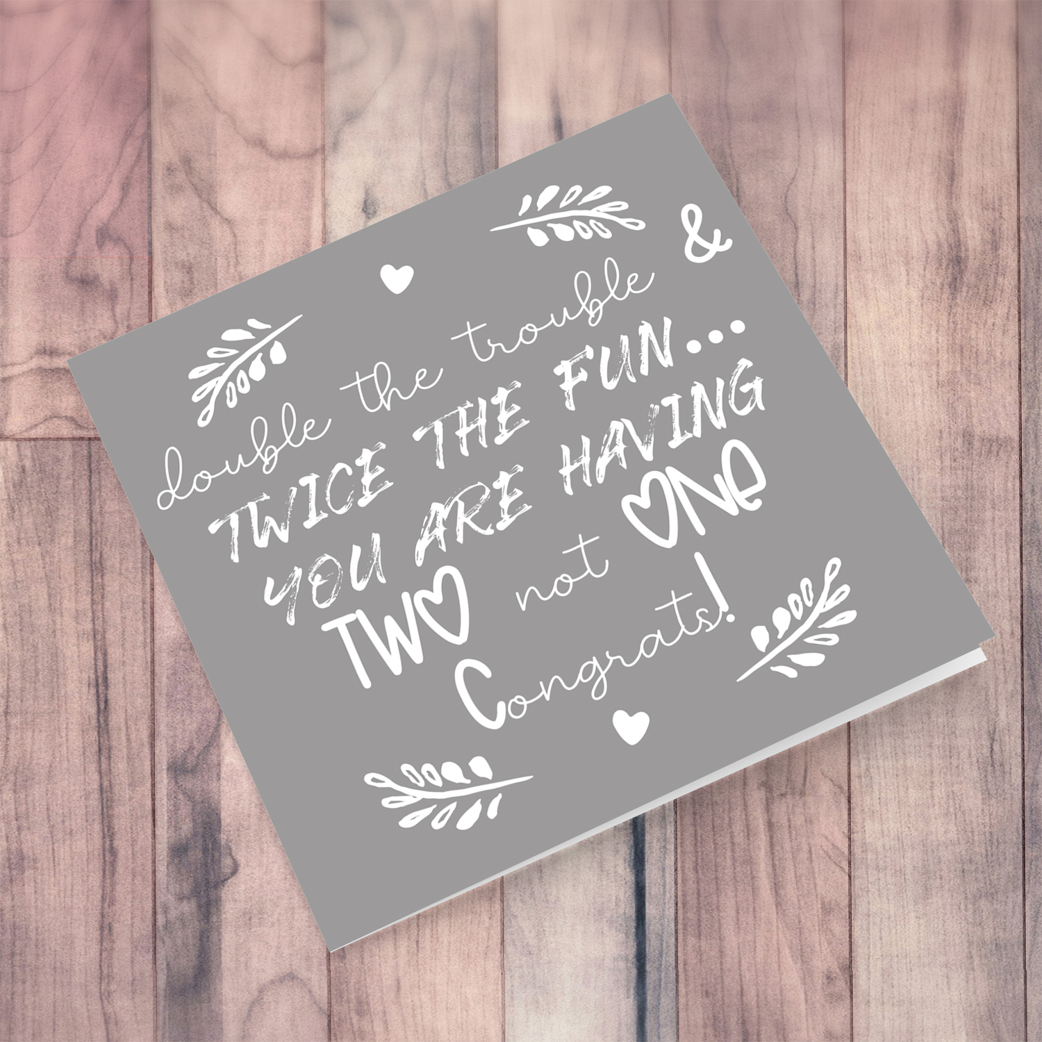 Baby shower / Congratulations card - for someone expecting twins