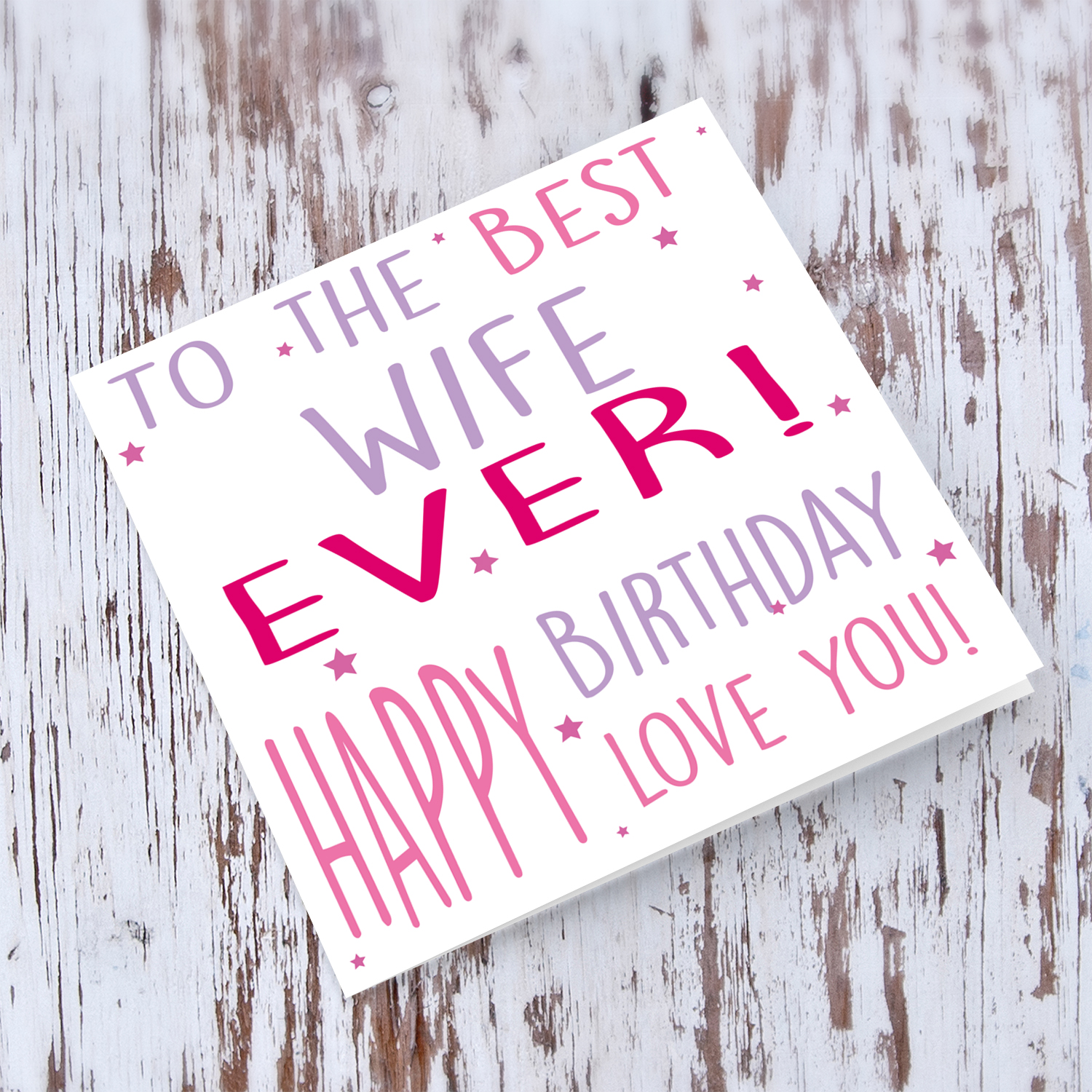 To the best wife ever birthday card in English