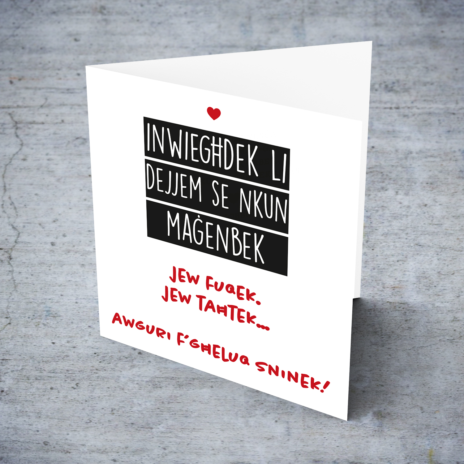 Funny birthday card for partner / wife / husband / boyfriend / girlfriend in Maltese