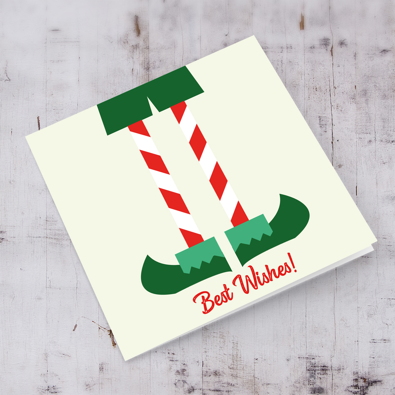 Elf themed Christmas card in English