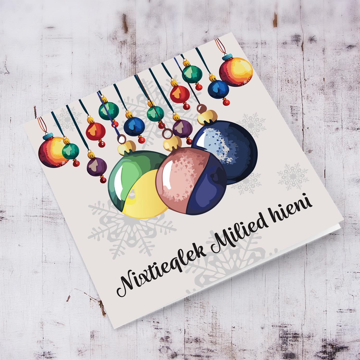 Colourful hanging baubles - Nixtieqlek Milied hieni in Maltese