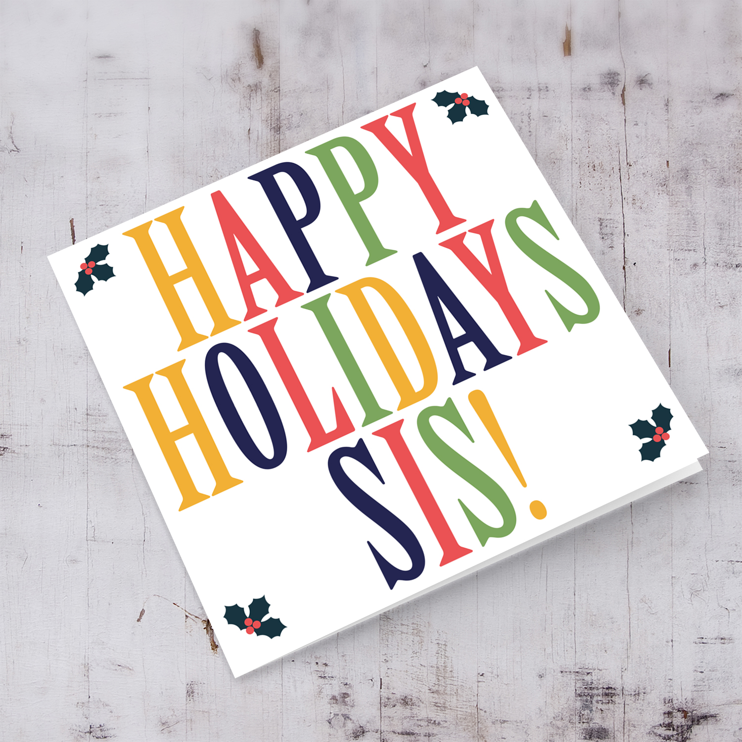 Sister - Colourful Christmas card for sister in English