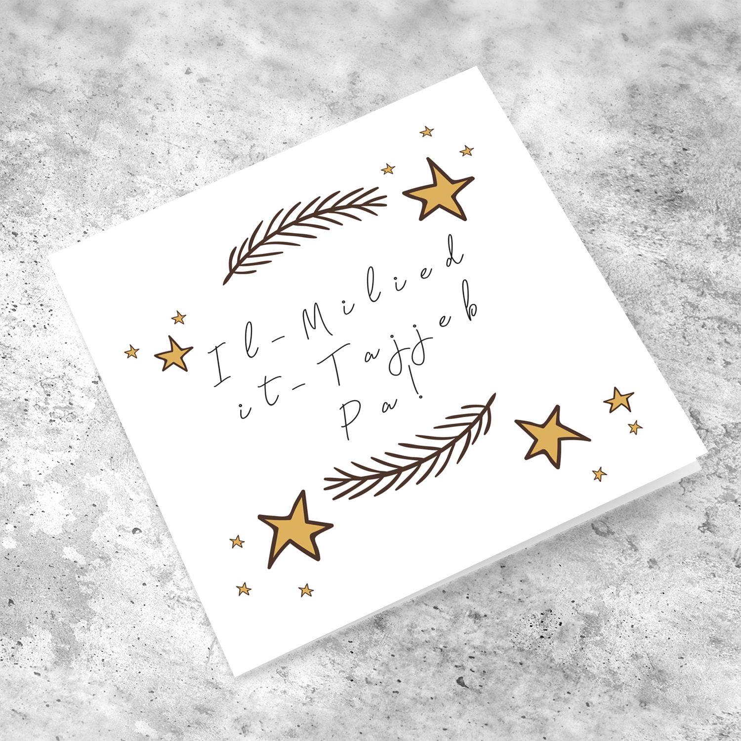 Dad - Merry Christmas to Dad with scattered stars in Maltese 