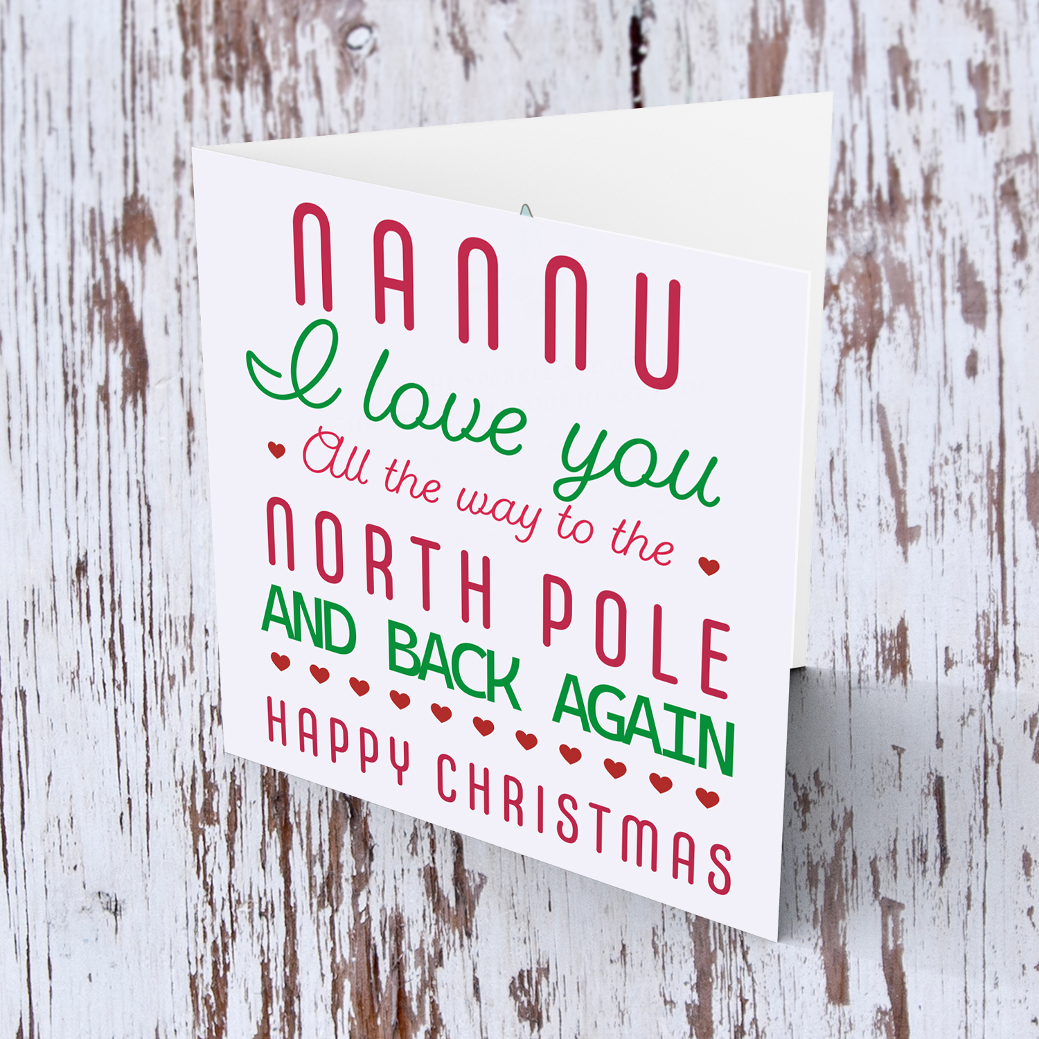 Grandpa / Nannu - Cute Christmas card for Nannu I love you all the way to... in English