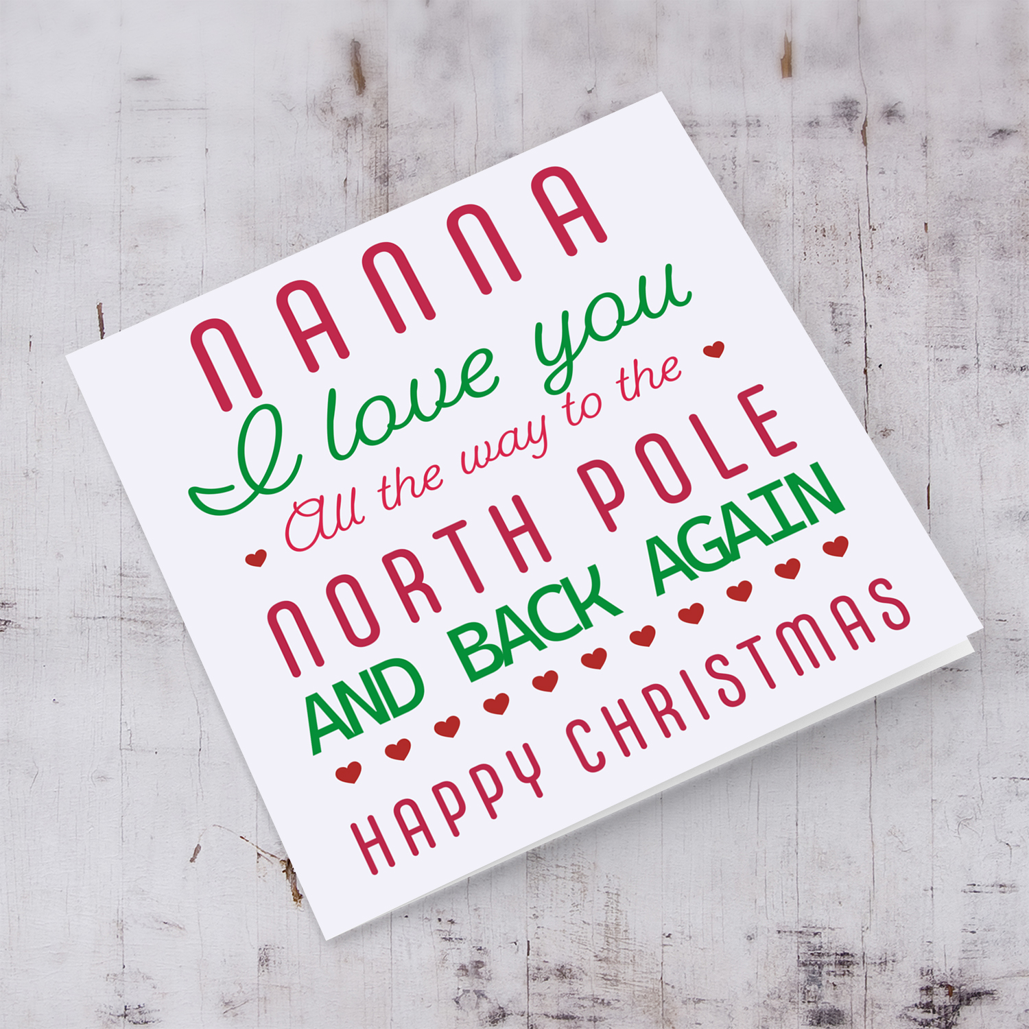 Grandma / Nanna - Cute Christmas card for Nanna I love you all the way to... in English