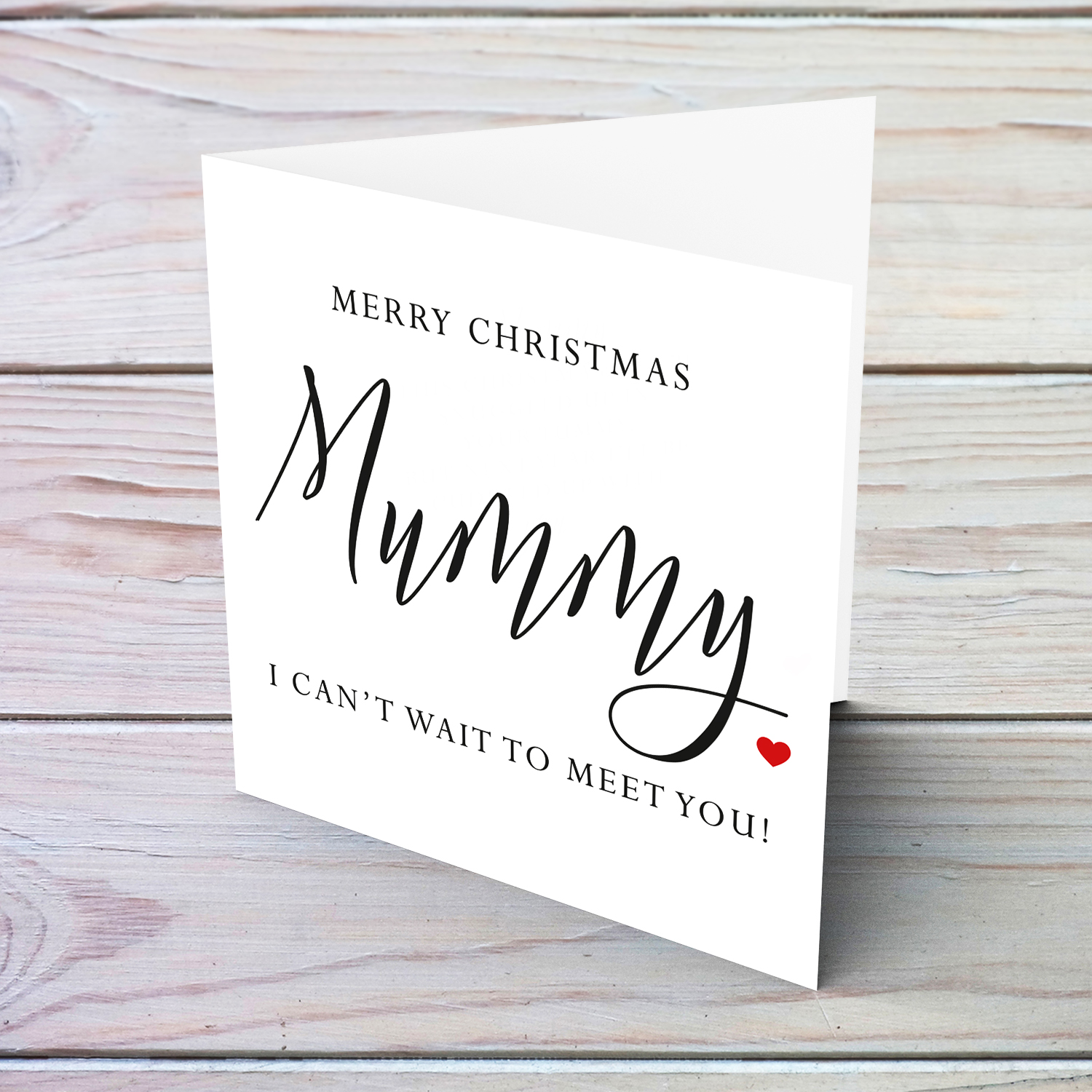 Merry Christmas Mummy - I can't wait to meet you - Minimalist Xmas card in English