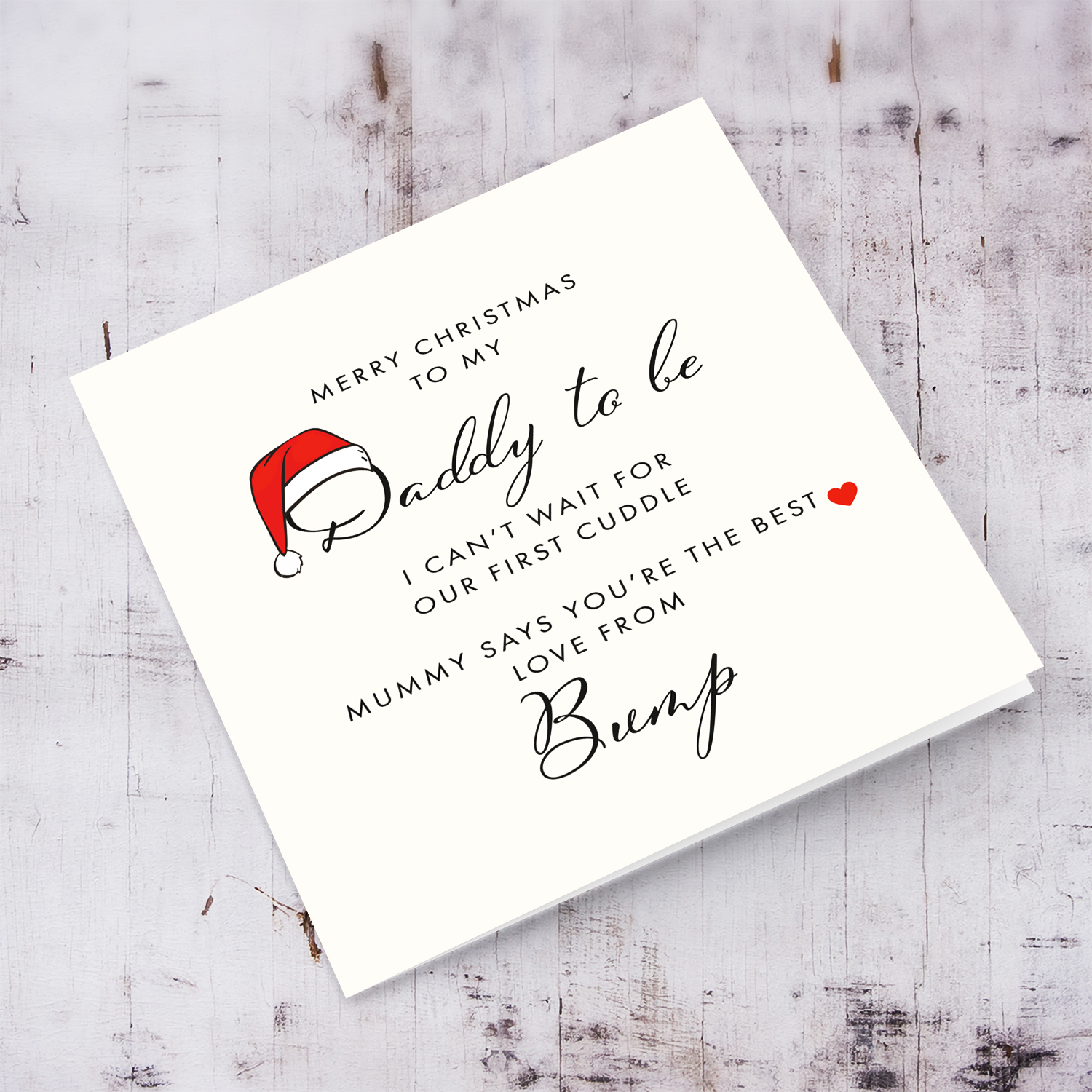 Cute card for daddy to be from the bump in English