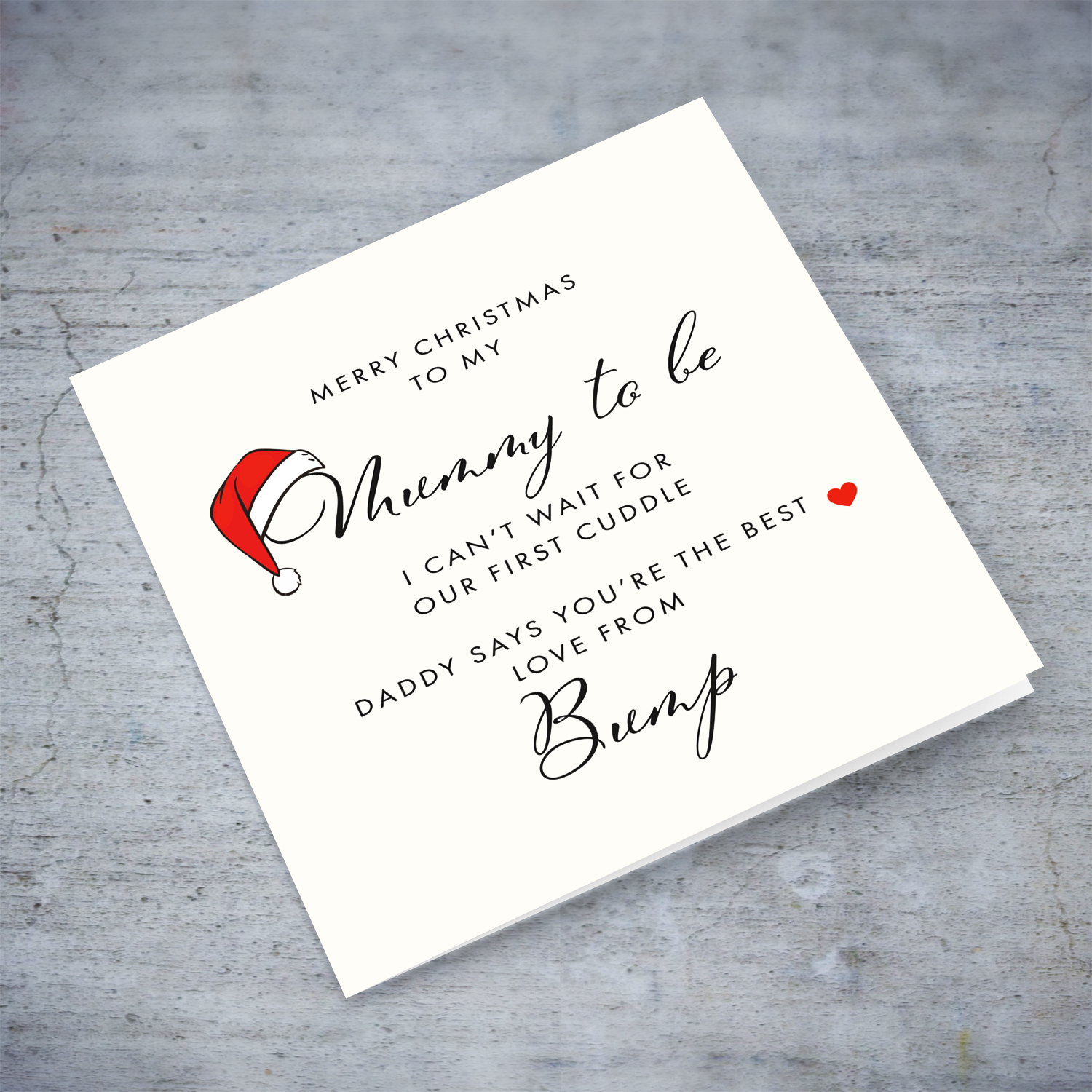 Cute card for mummy to be from the bump in English