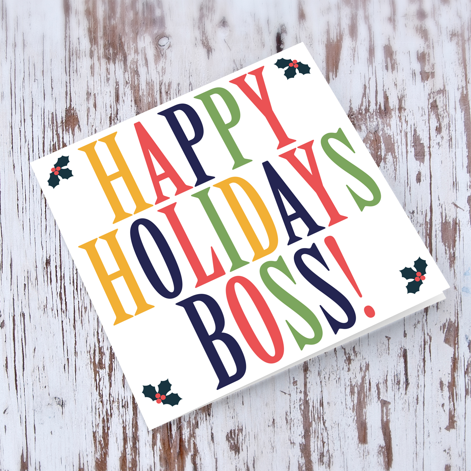 Boss - Colourful Christmas card for Boss in English