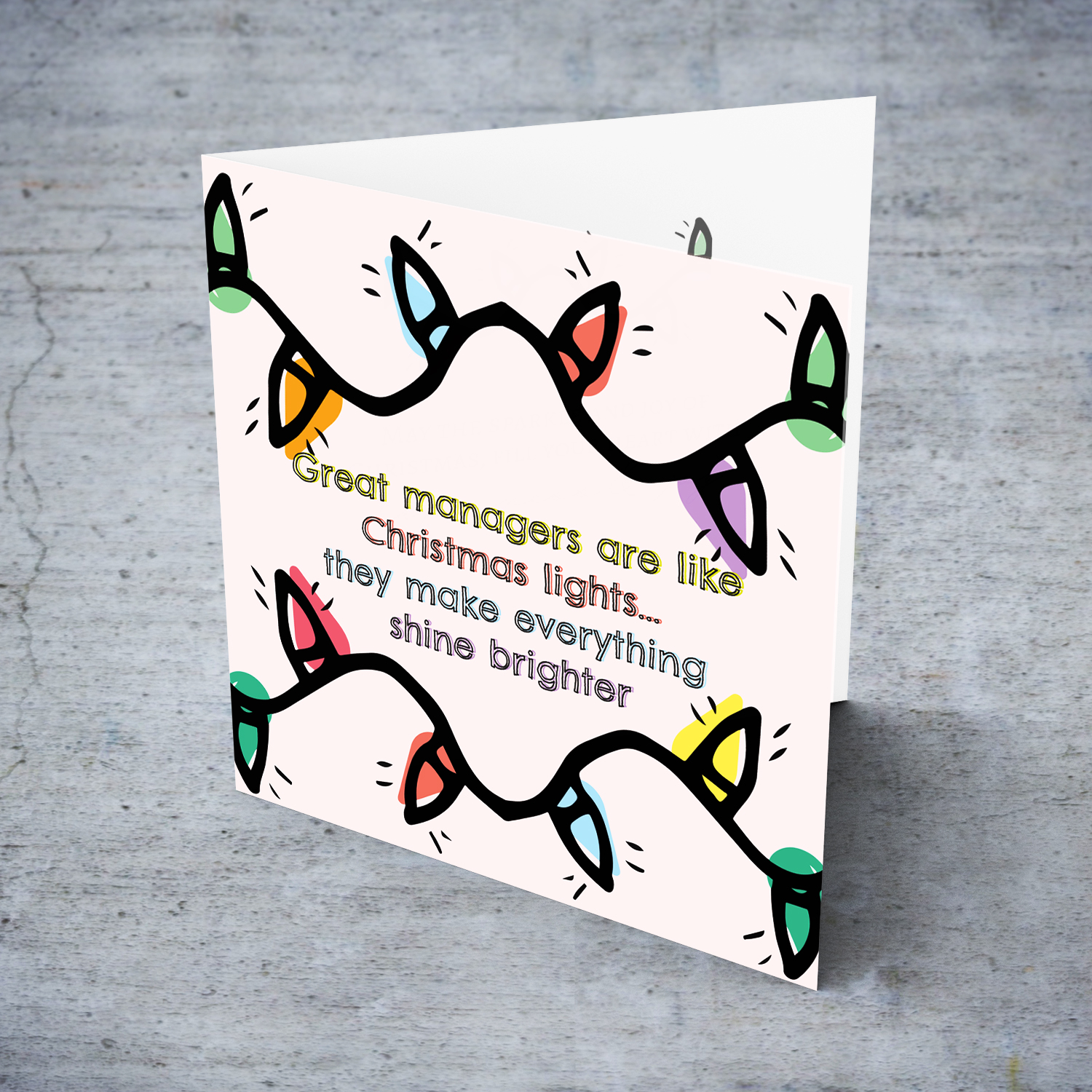 Christmas lights themed Christmas card for manager in English