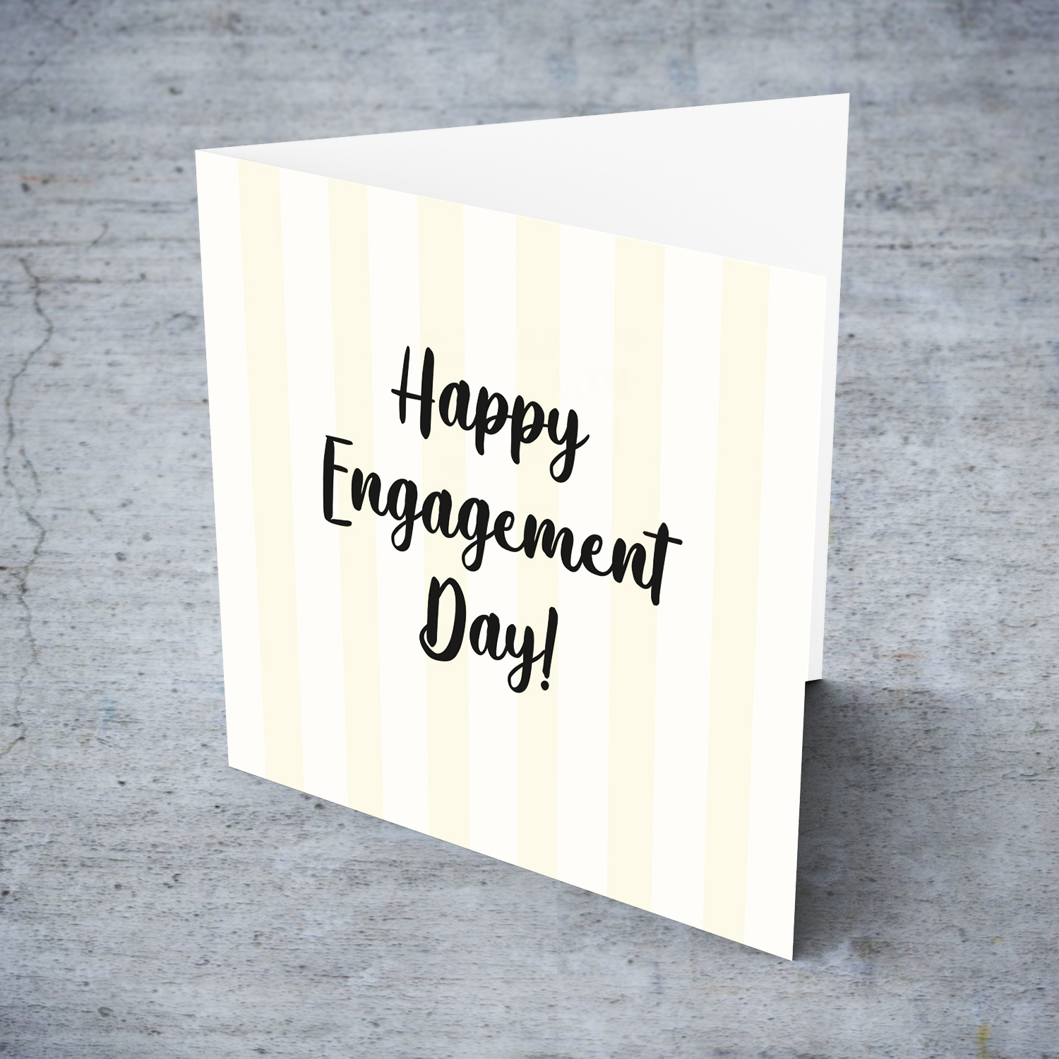 Light colours striped background Engagement card in English