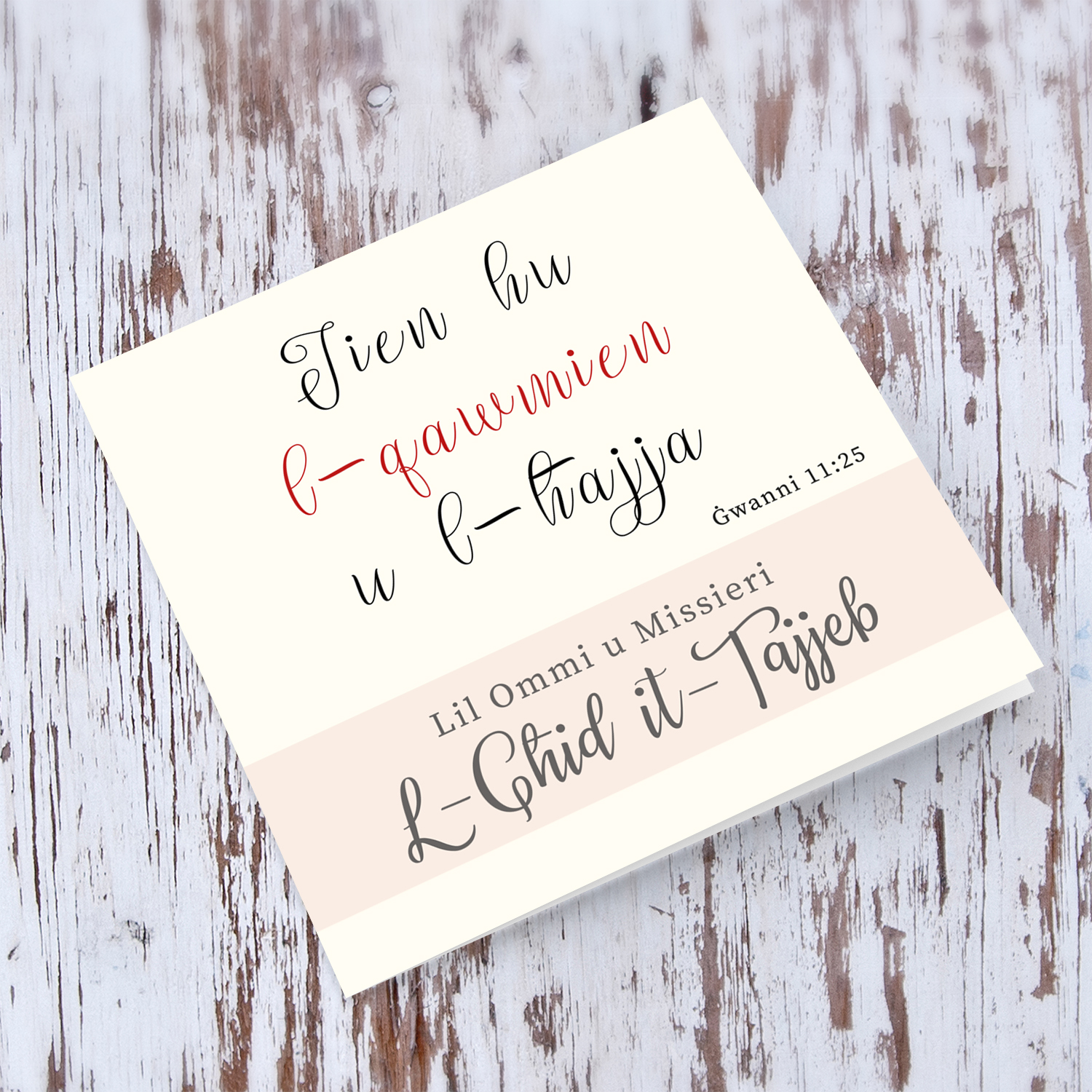 Parents easter card - Biblical verse in Maltese