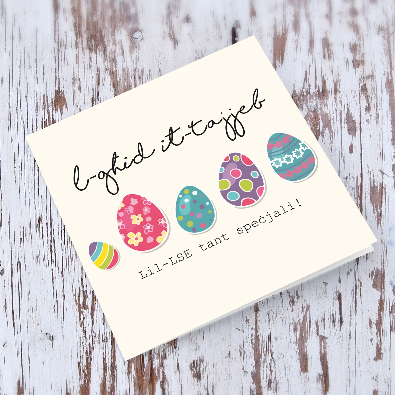 LSE - Easter Eggs themed card in Maltese