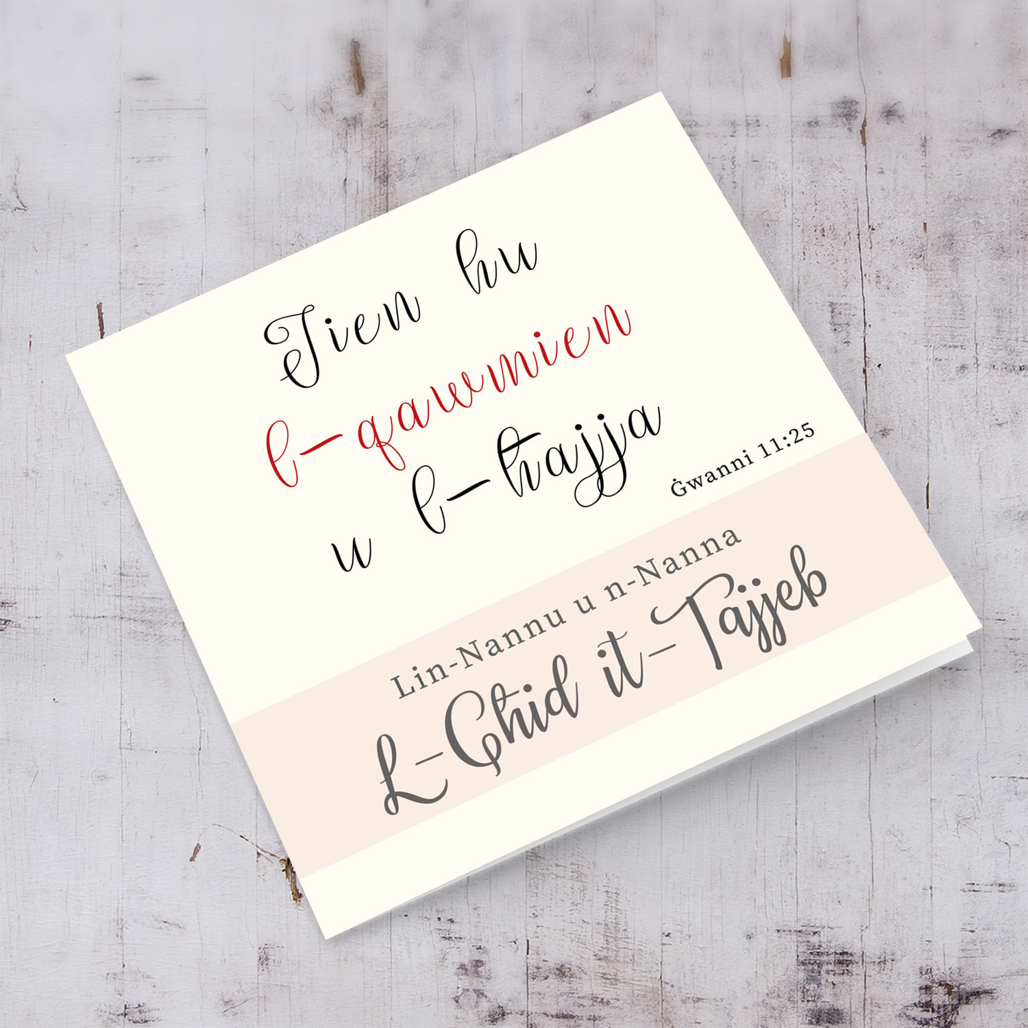 Grandparents - Easter Card with biblical verse in Maltese
