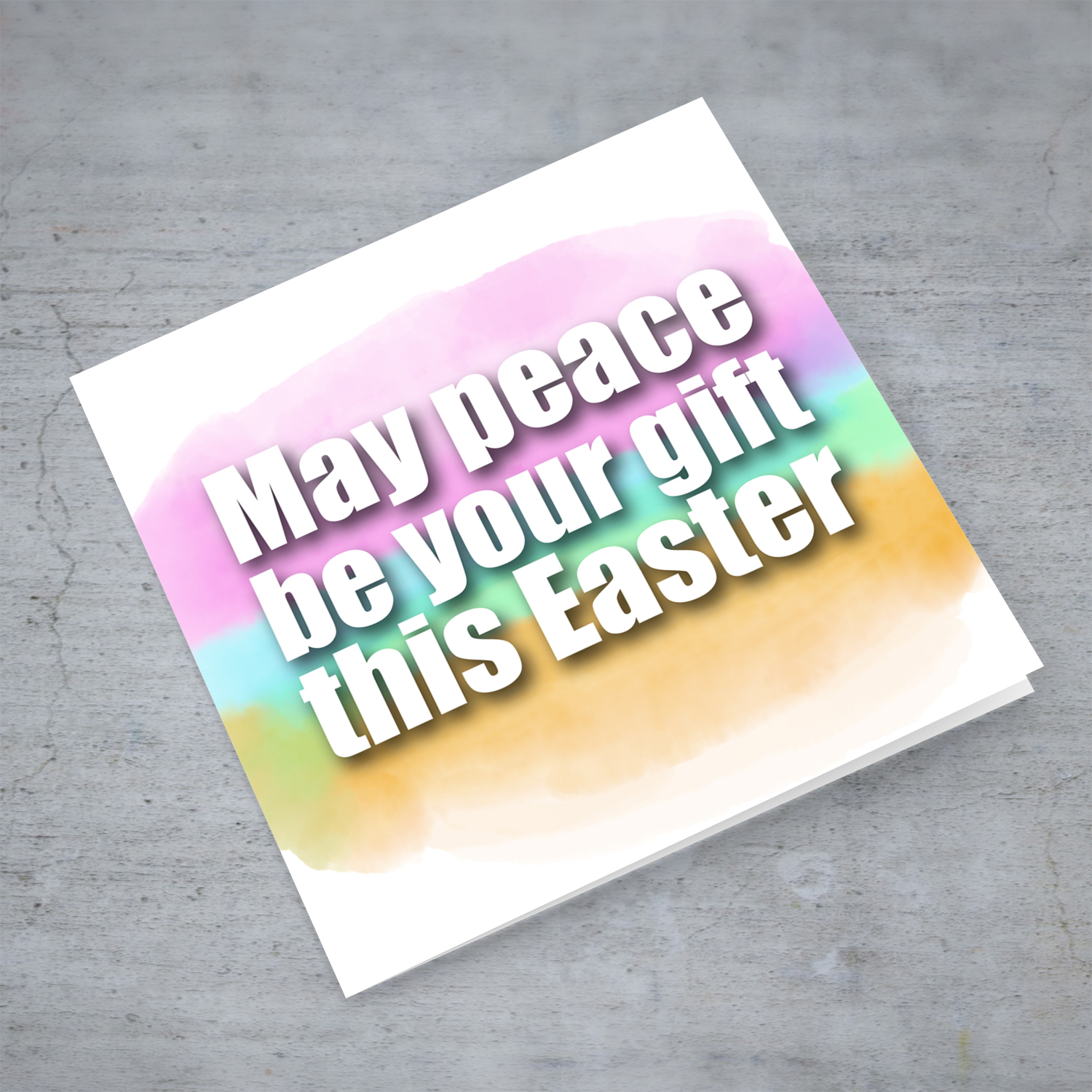 Pastel watercolour background Easter Card - may peace be your gift this Easter in English