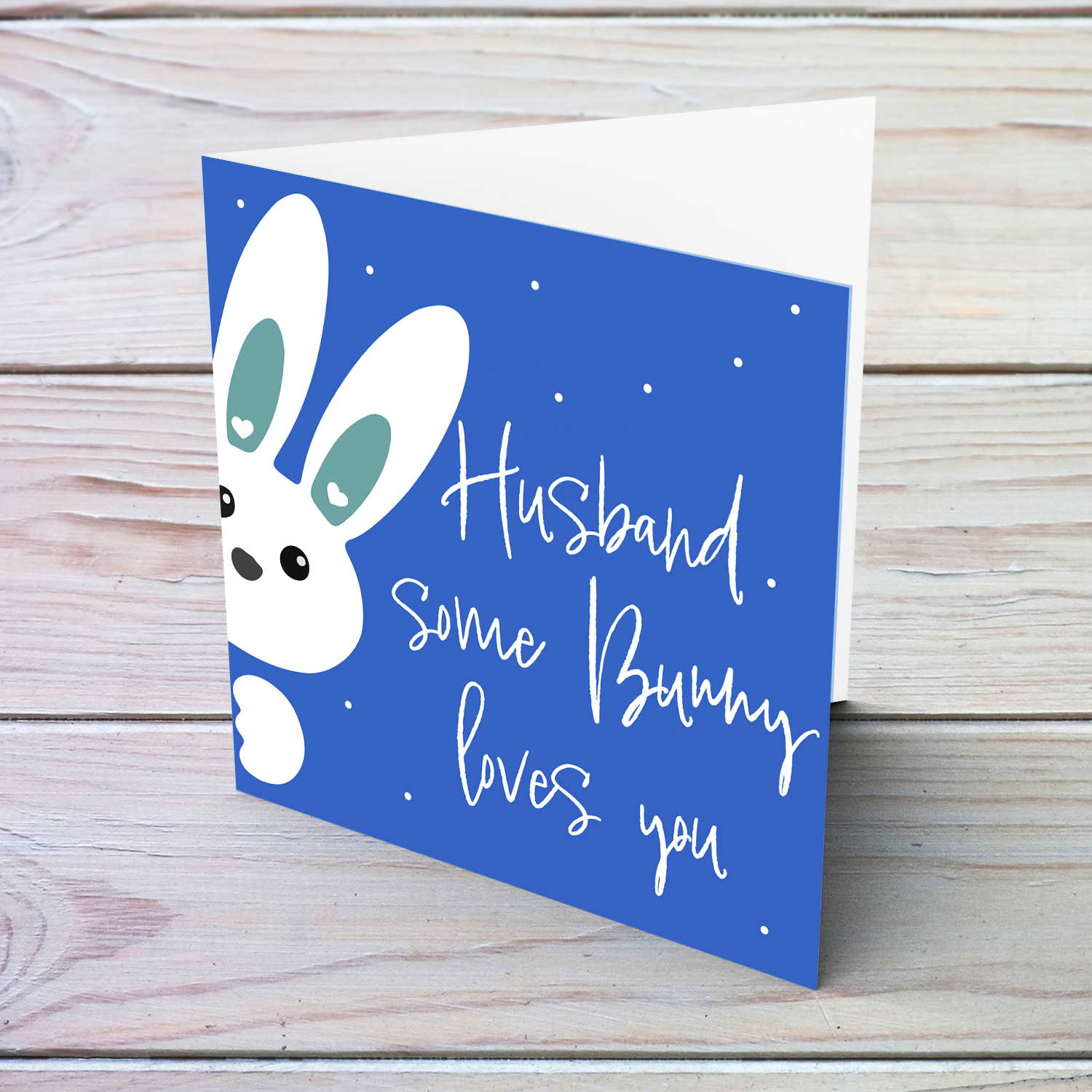Husband - Easter card with cute bunny rabbit in English