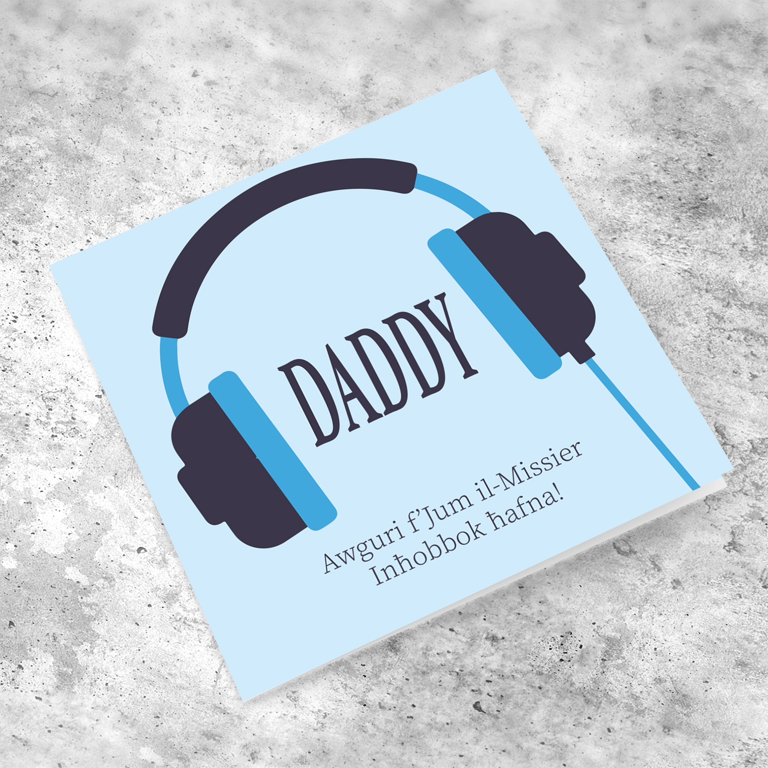 Headphones themed Father's Day Card in Maltese