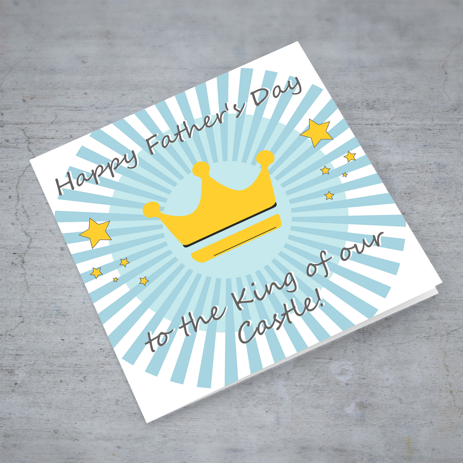Crown themed Father's Day Card in English