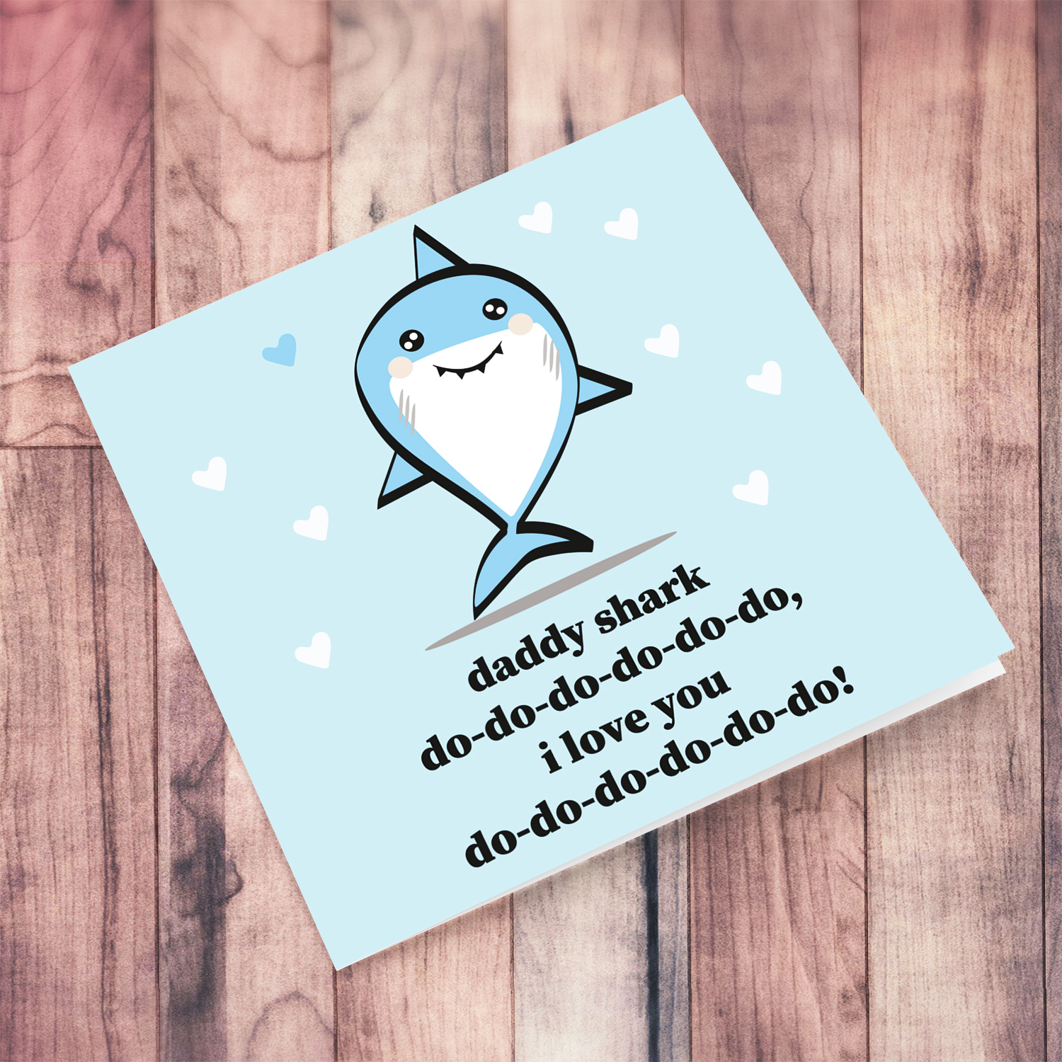 Funny Father's Day card with shark in English