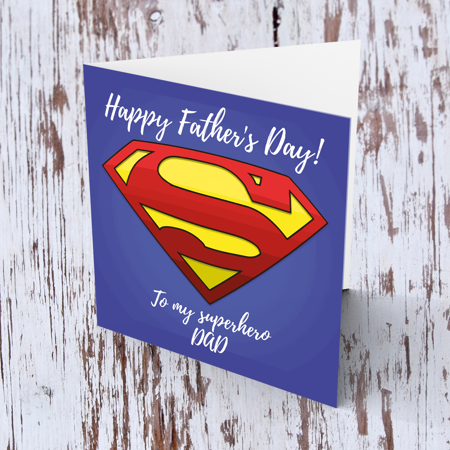 Superhero DAD Father's Day card in English