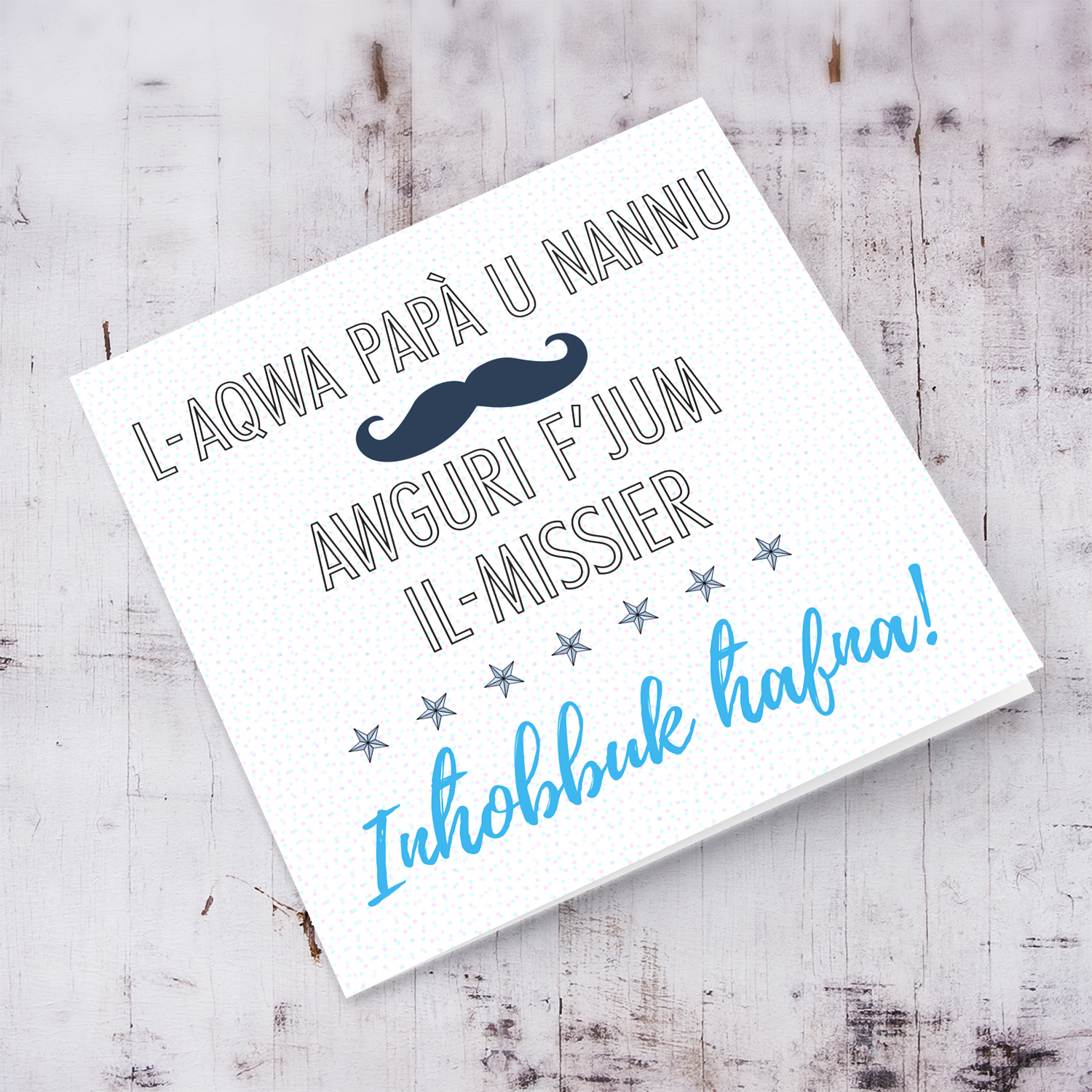 L-Aqwa Papa' u Nannu Father's Day card in Maltese (plural)