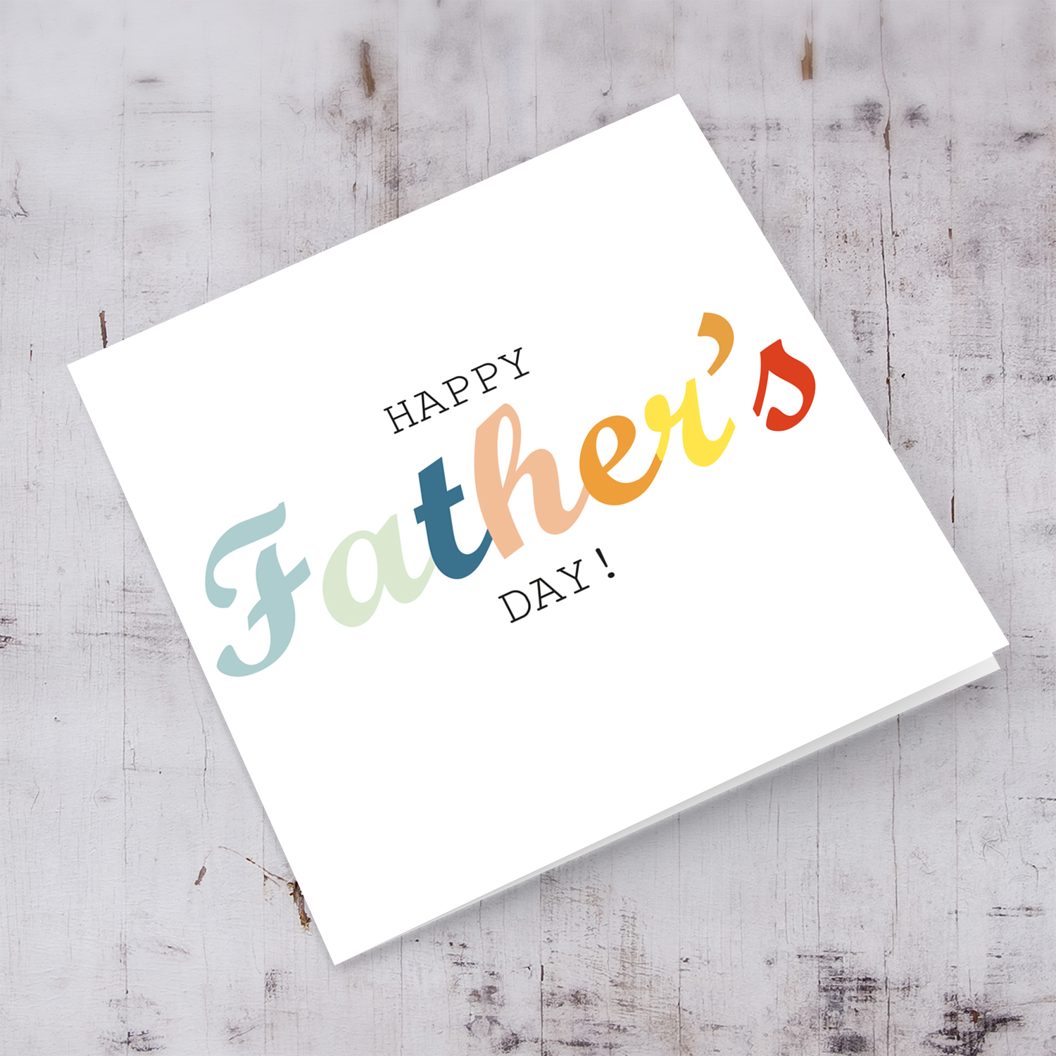 Colourful wording Father's Day Card in English