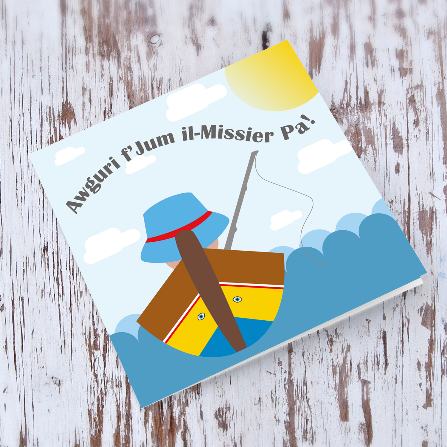 Luzzu themed Father's Day card for Dad in Maltese