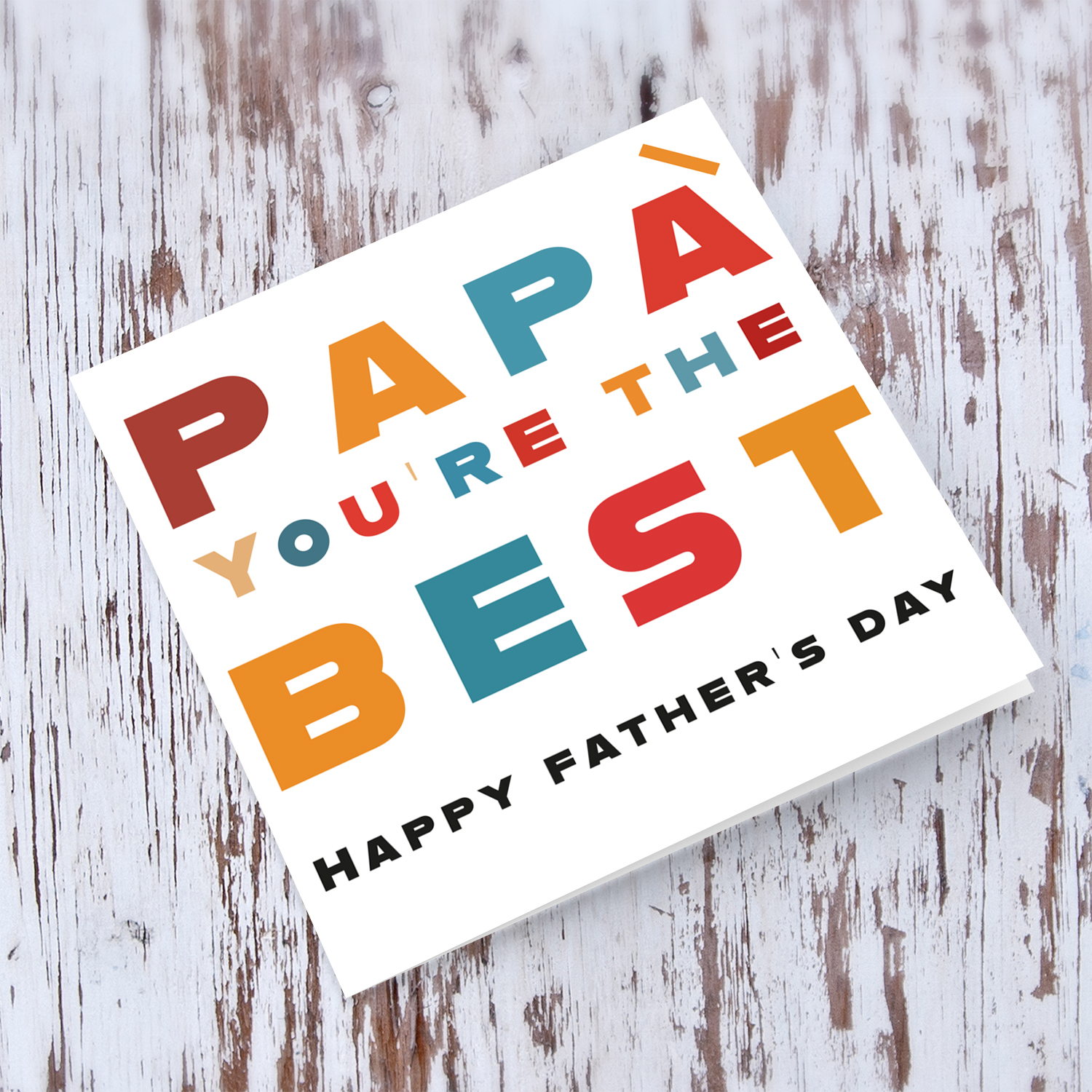 Colourful father's day card in English