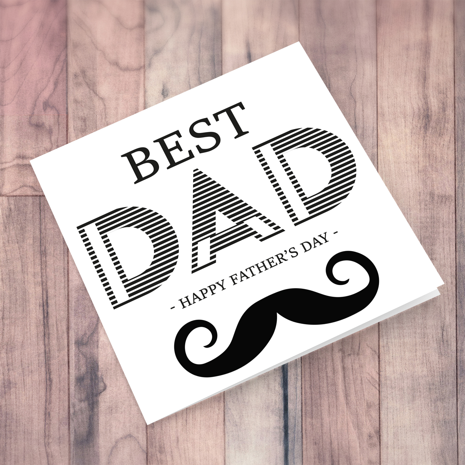 Monochrome father's day card for Dad in English with moustache