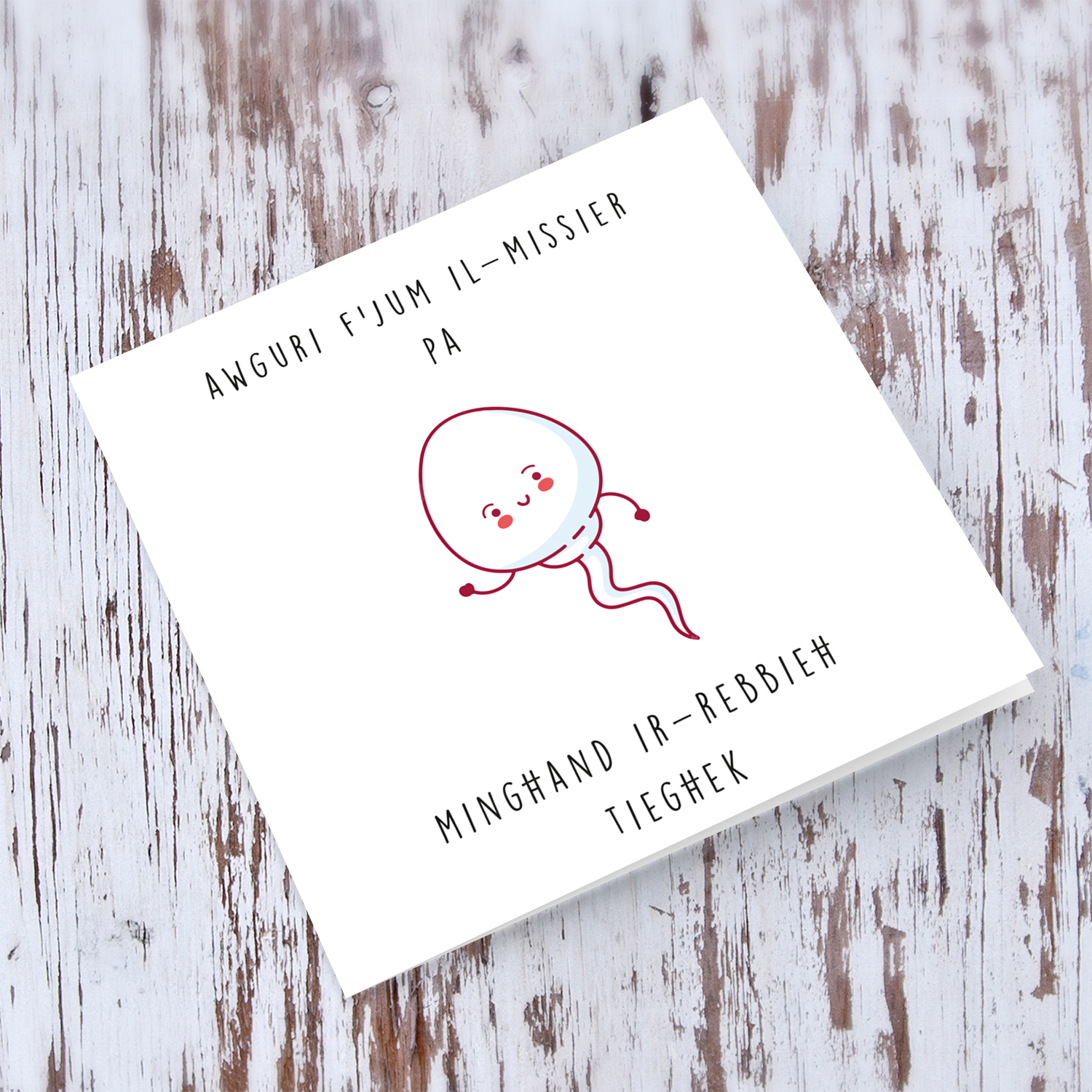Funny father's day card from your winner in Maltese (male)