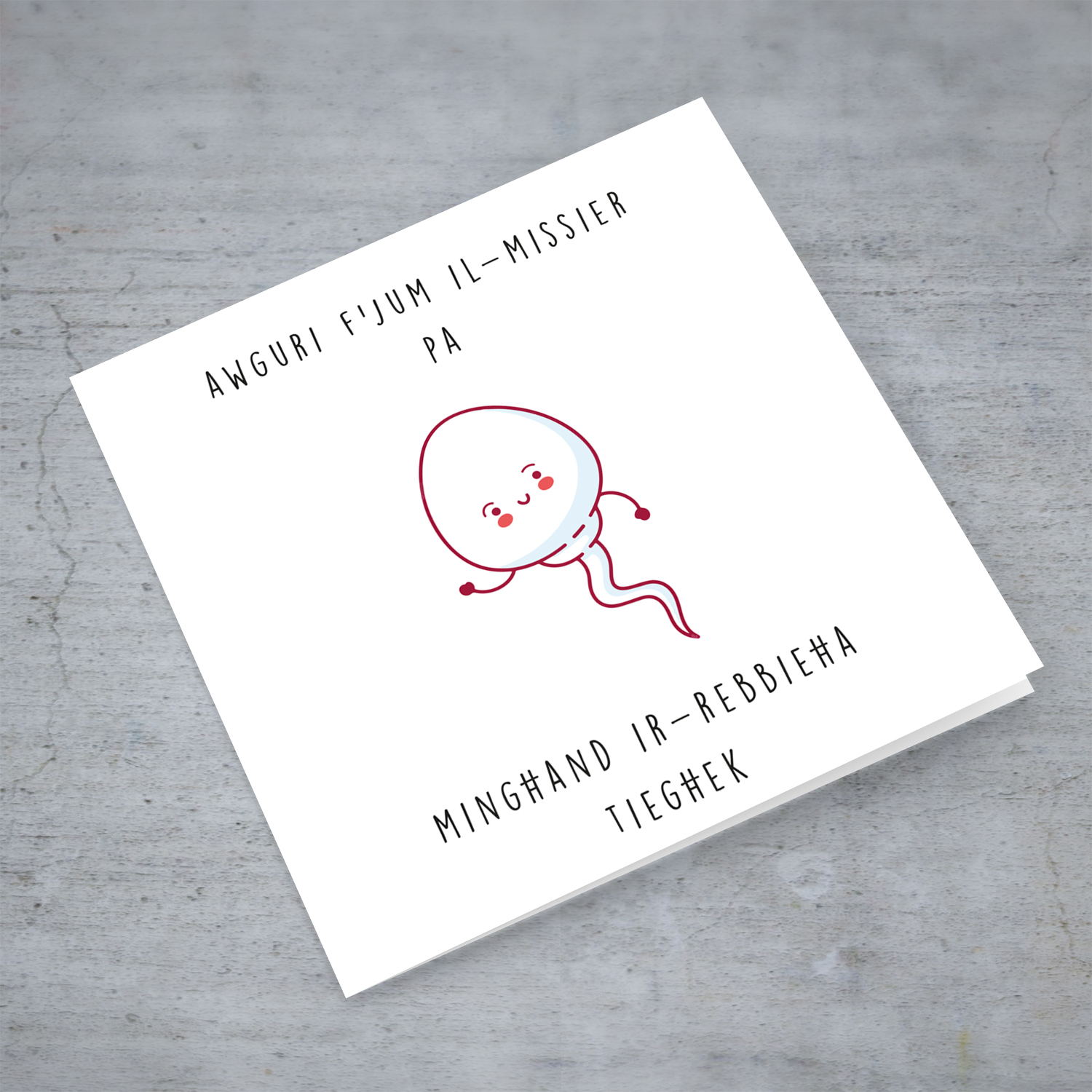 Funny father's day card from your winner in Maltese (female)