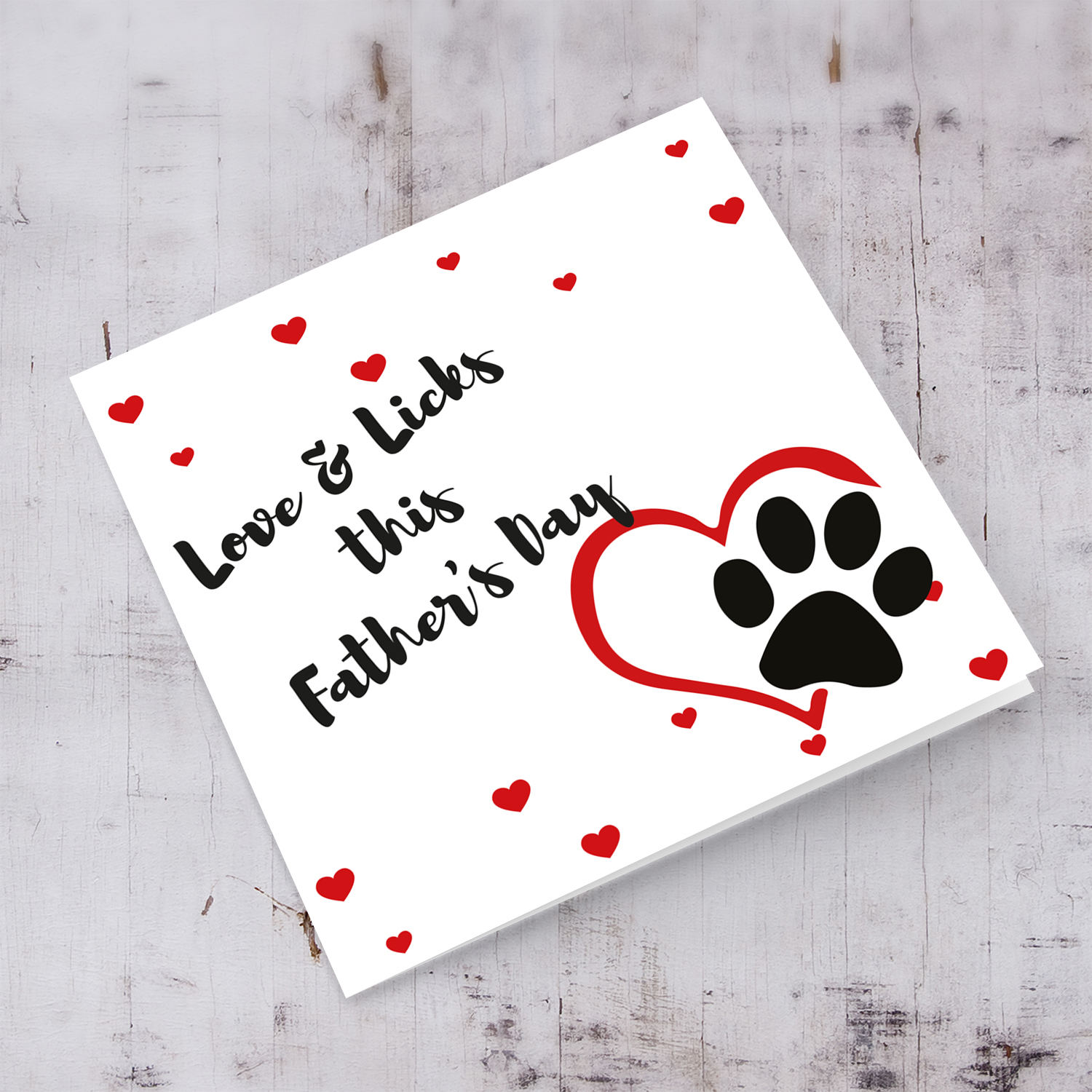 Paw print father's day card in English 