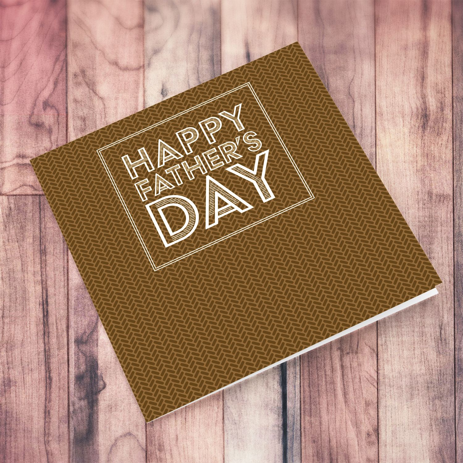 Brown patterned background minimalist father's day card in English