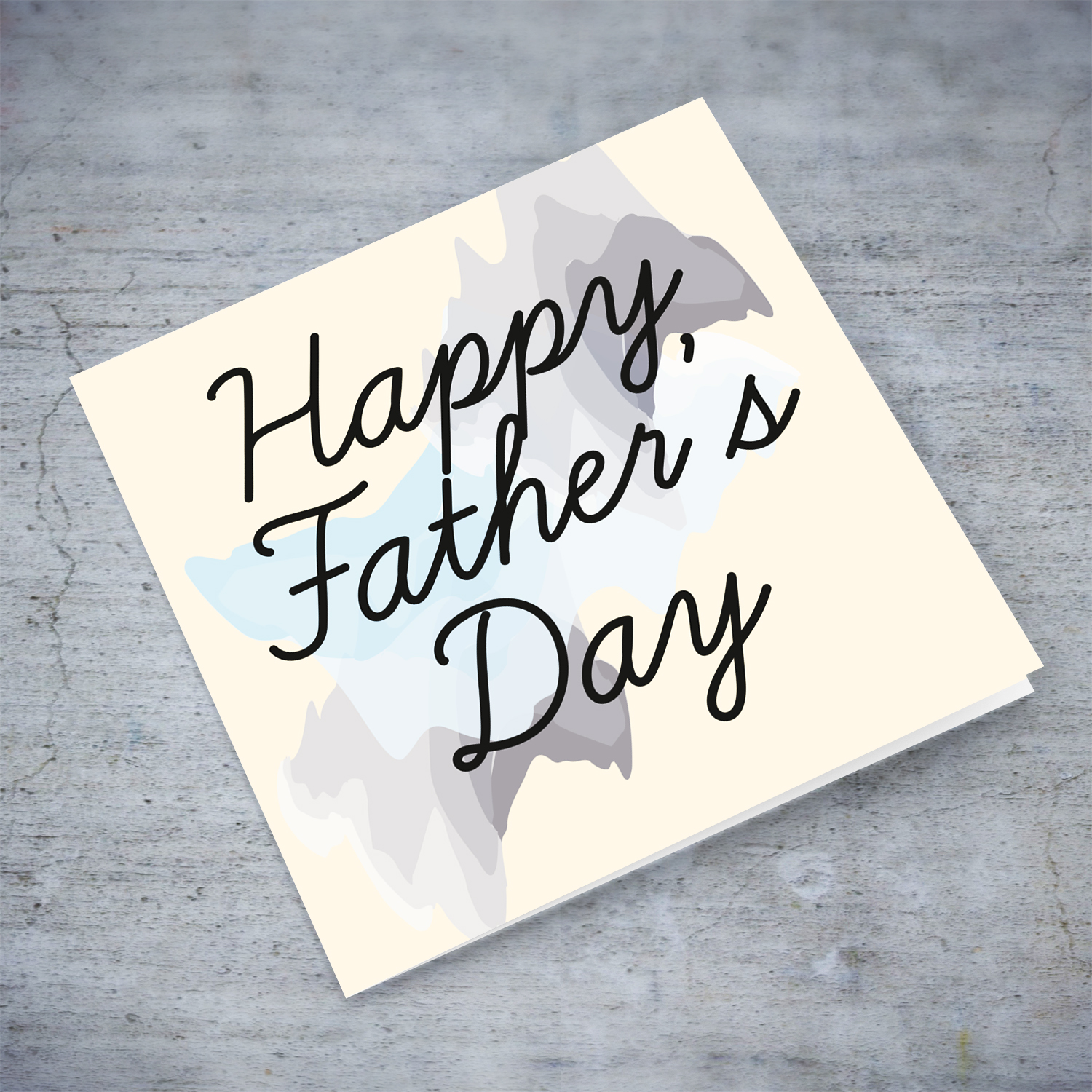 Modern father's day card with watercolour brushes in English