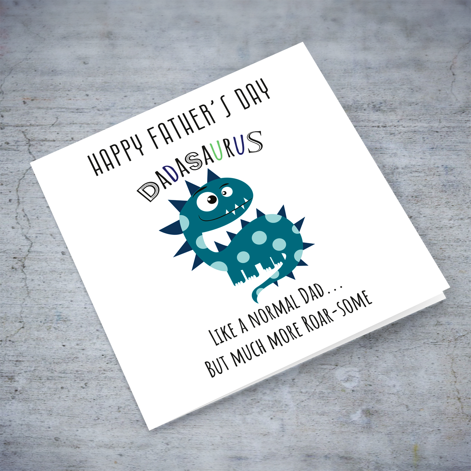 Cute Dadasaurus father's day card in English