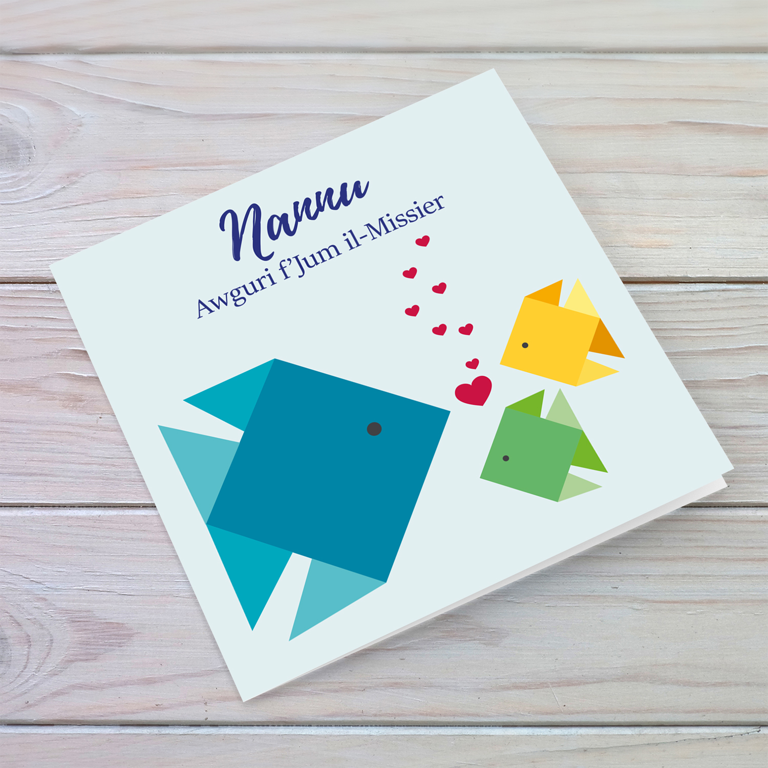 Origami fish themed father's day card for Grandfather (plural)