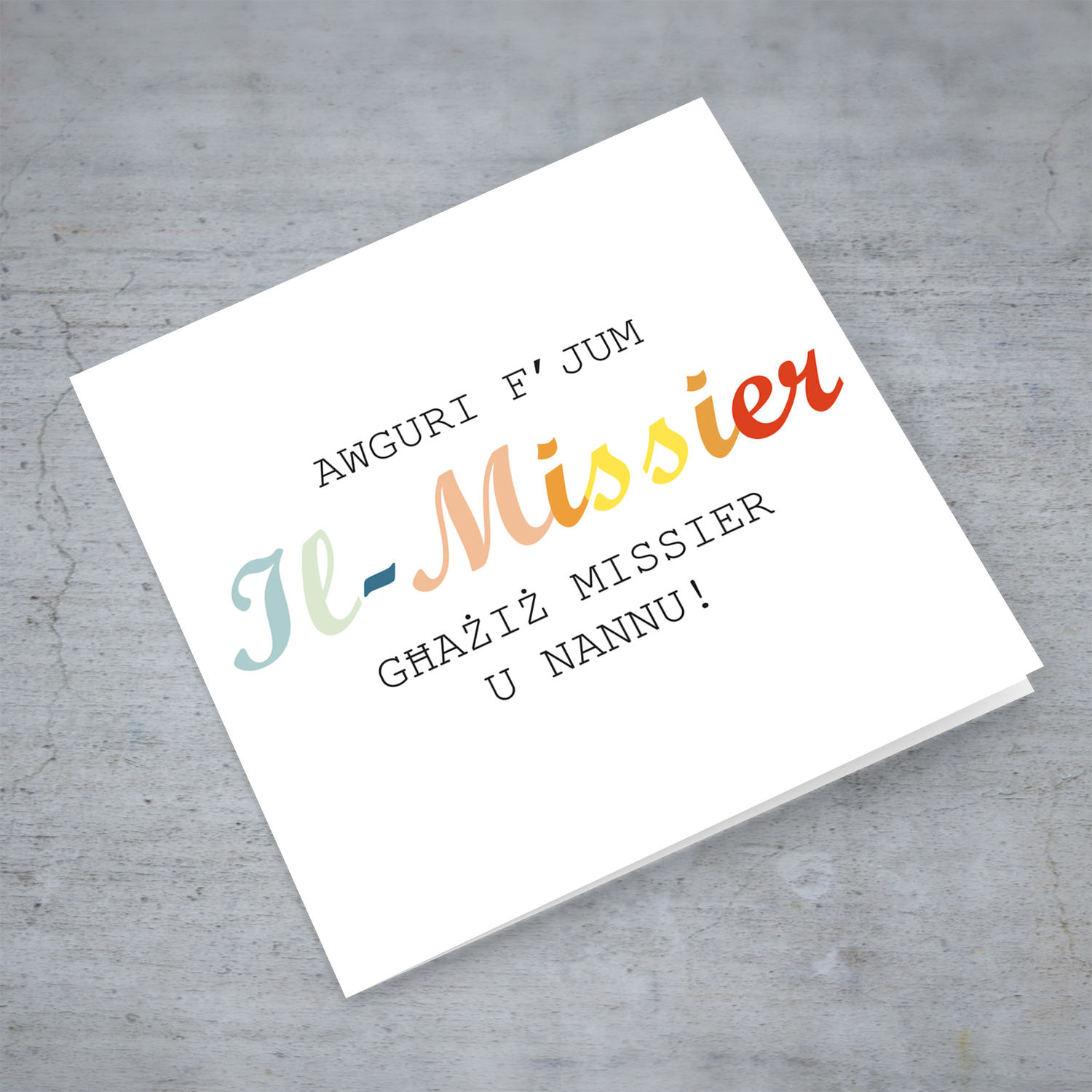 Colourful wording Father's Day Card in Maltese for Dad & Grandpa