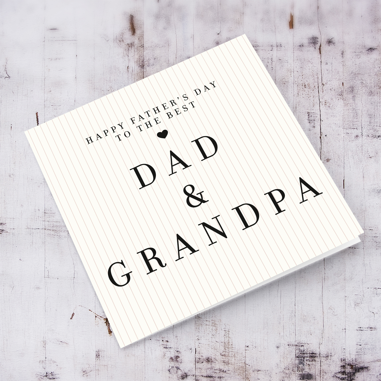 A modern striped neutral background father's day card for the best dad & grandpa in English