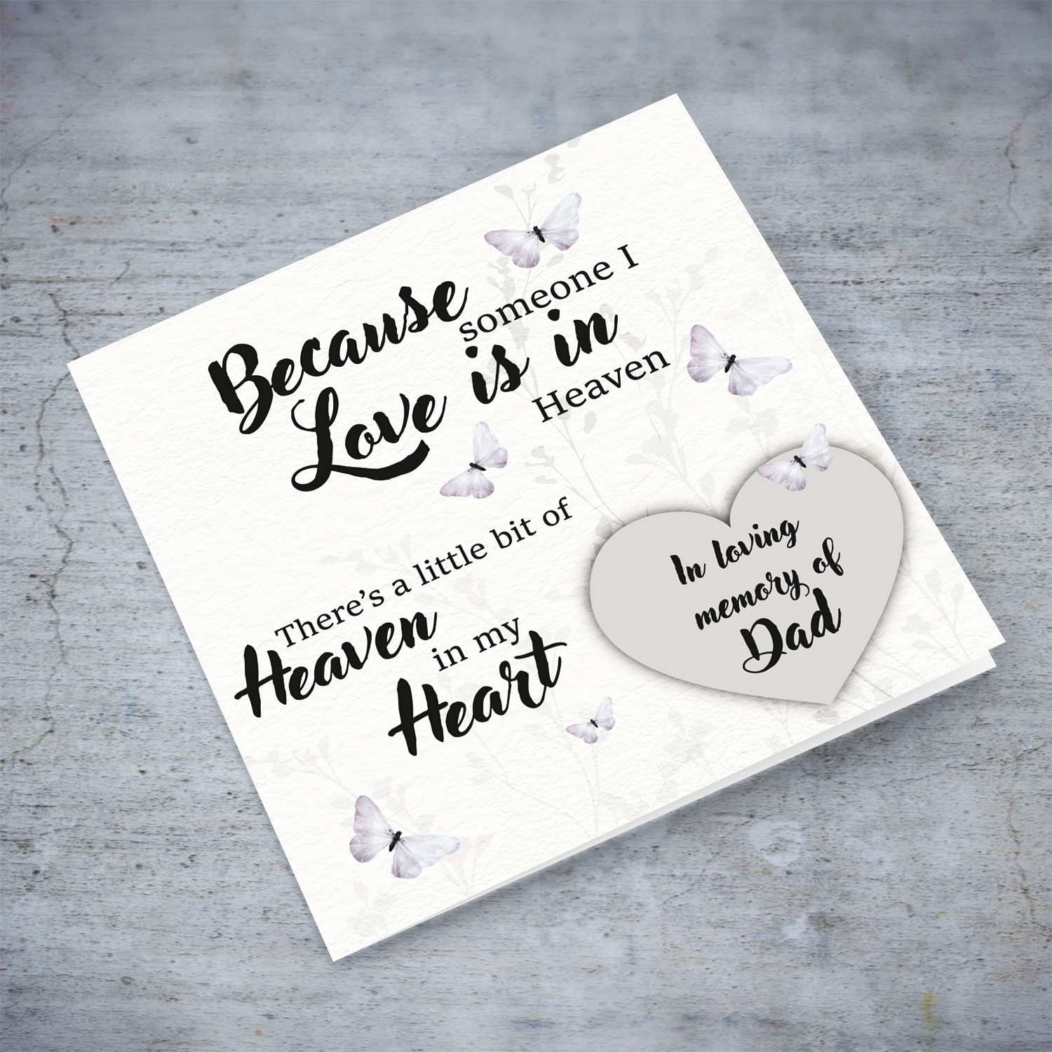 A special Card for Dad in Heaven in English
