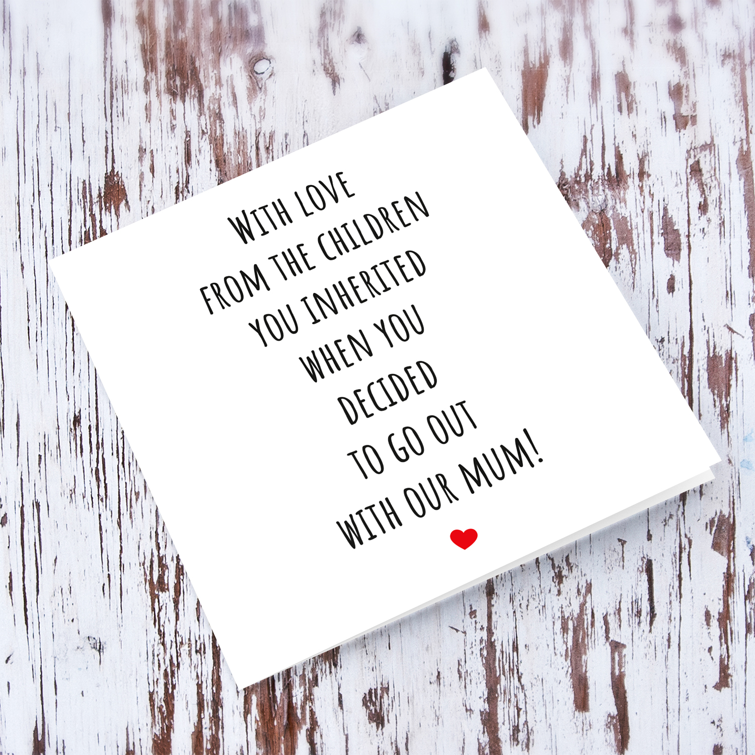 A cute and funny minimalist father's day card for stepdad from kids (plural) in English