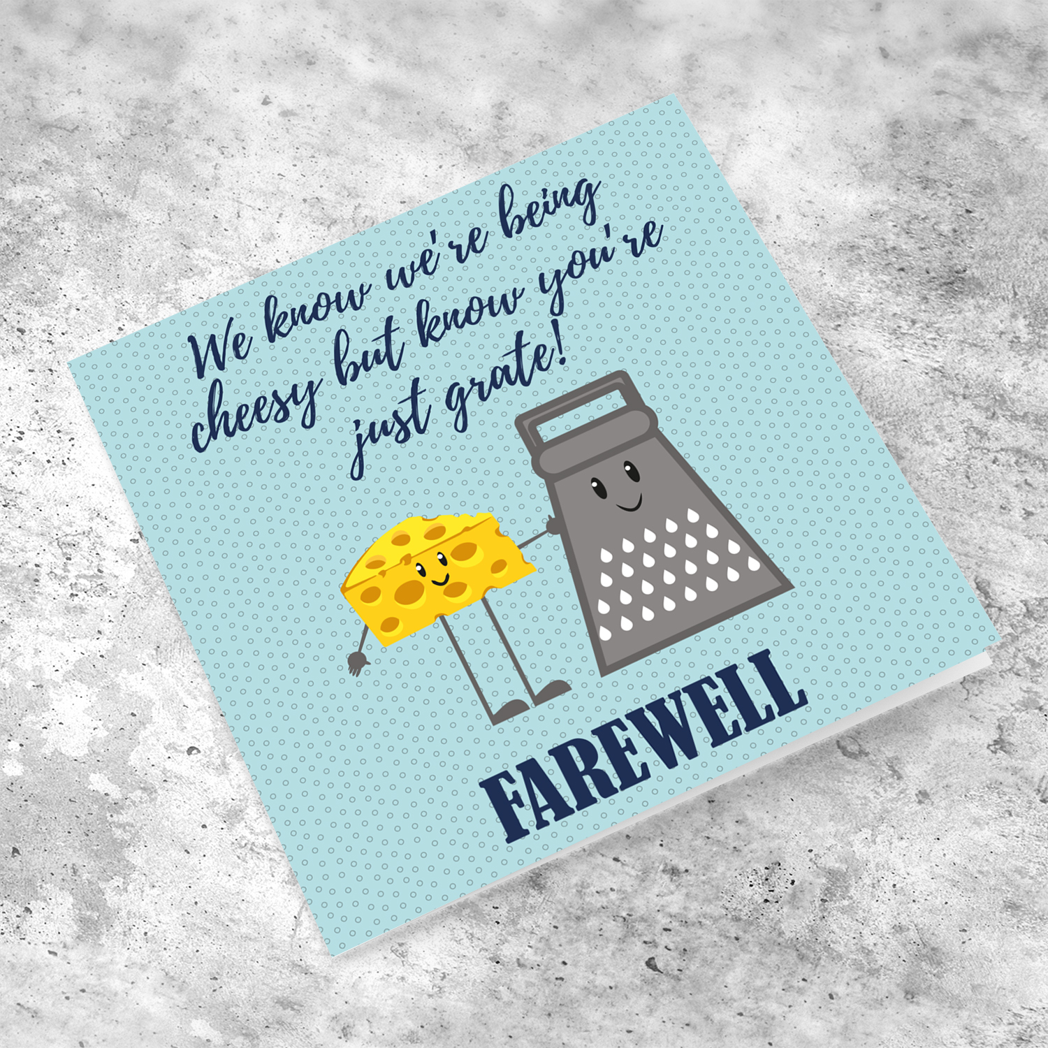 Cheesy farewell card in English