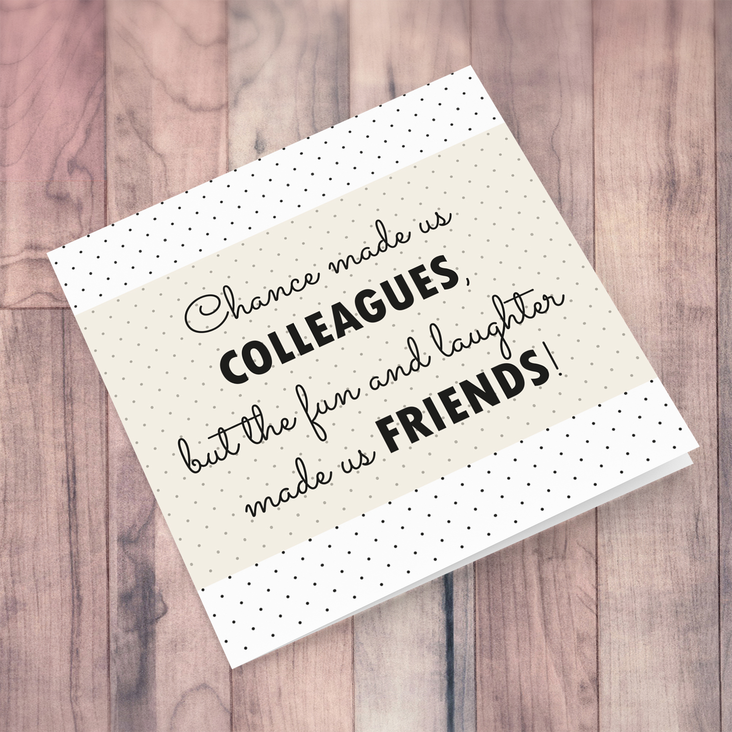 Dotted background farewell card in English