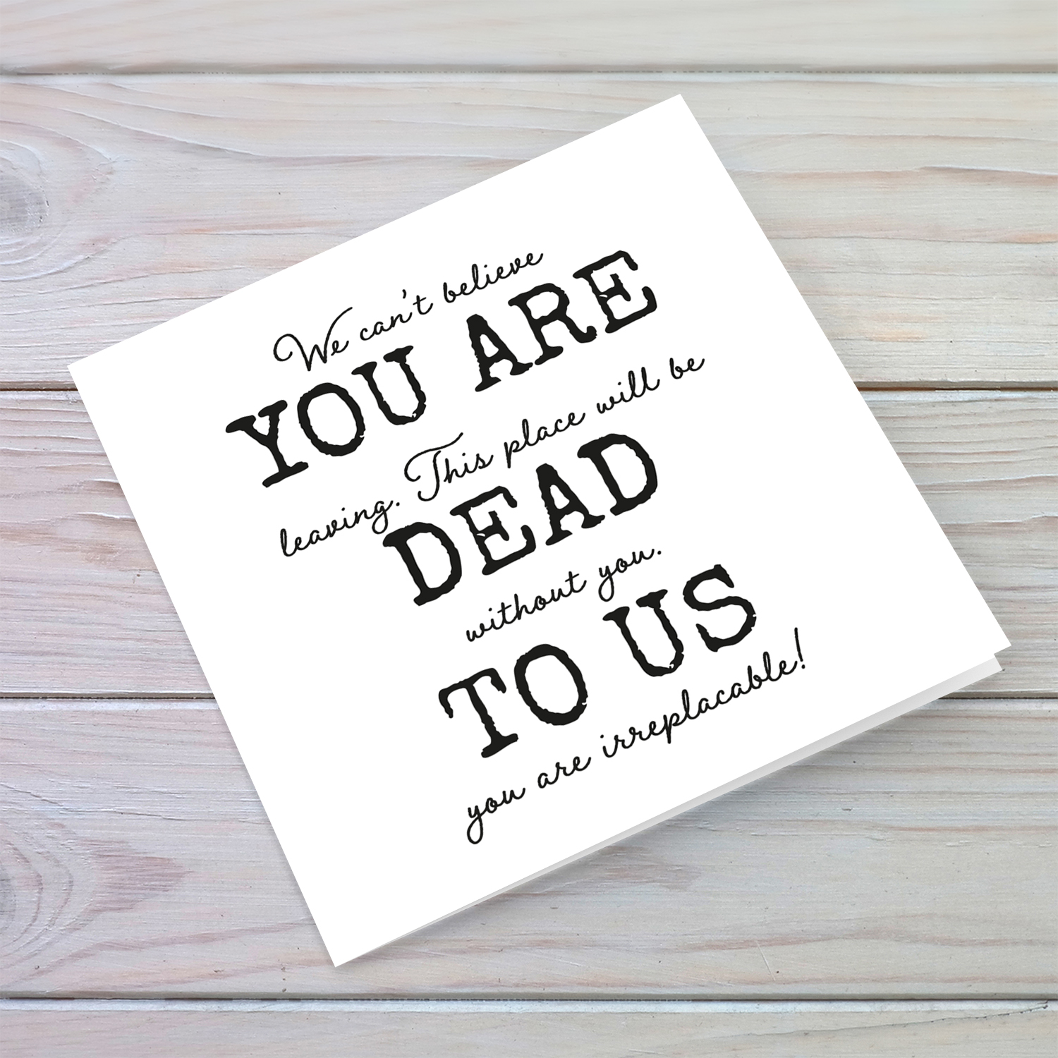 Funny farewell card - You are dead to us in English
