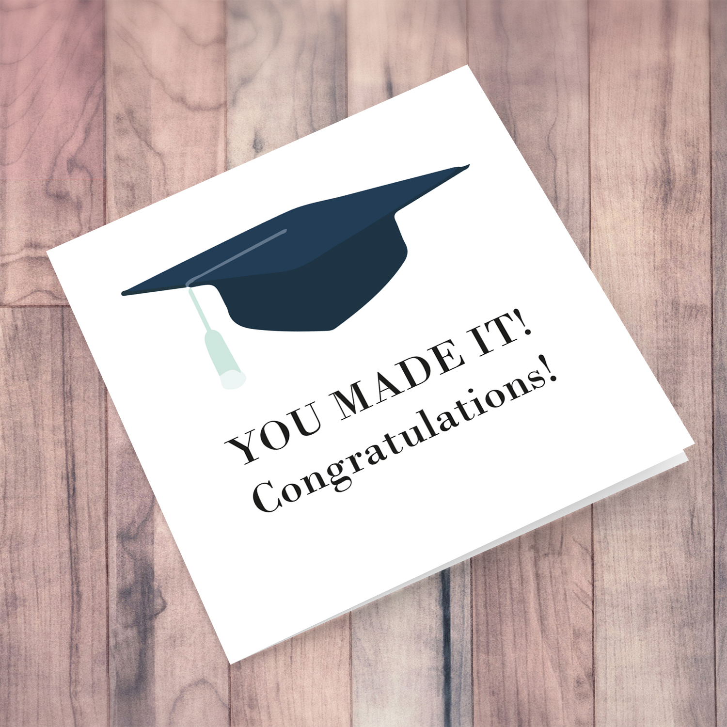 Graduation hat card in English